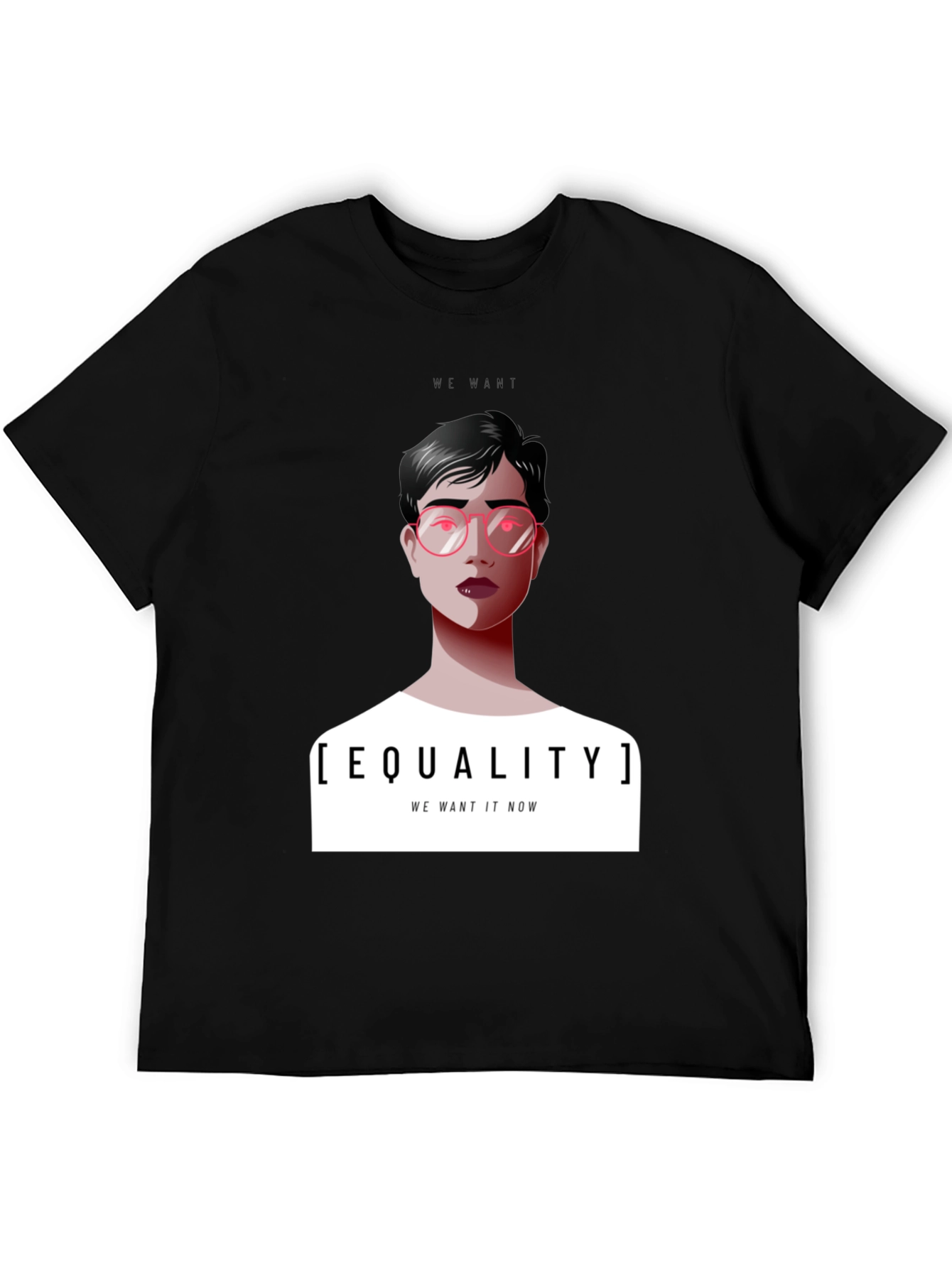 Black Equality T-Shirt - We Want It Now Graphic Tee view 5
