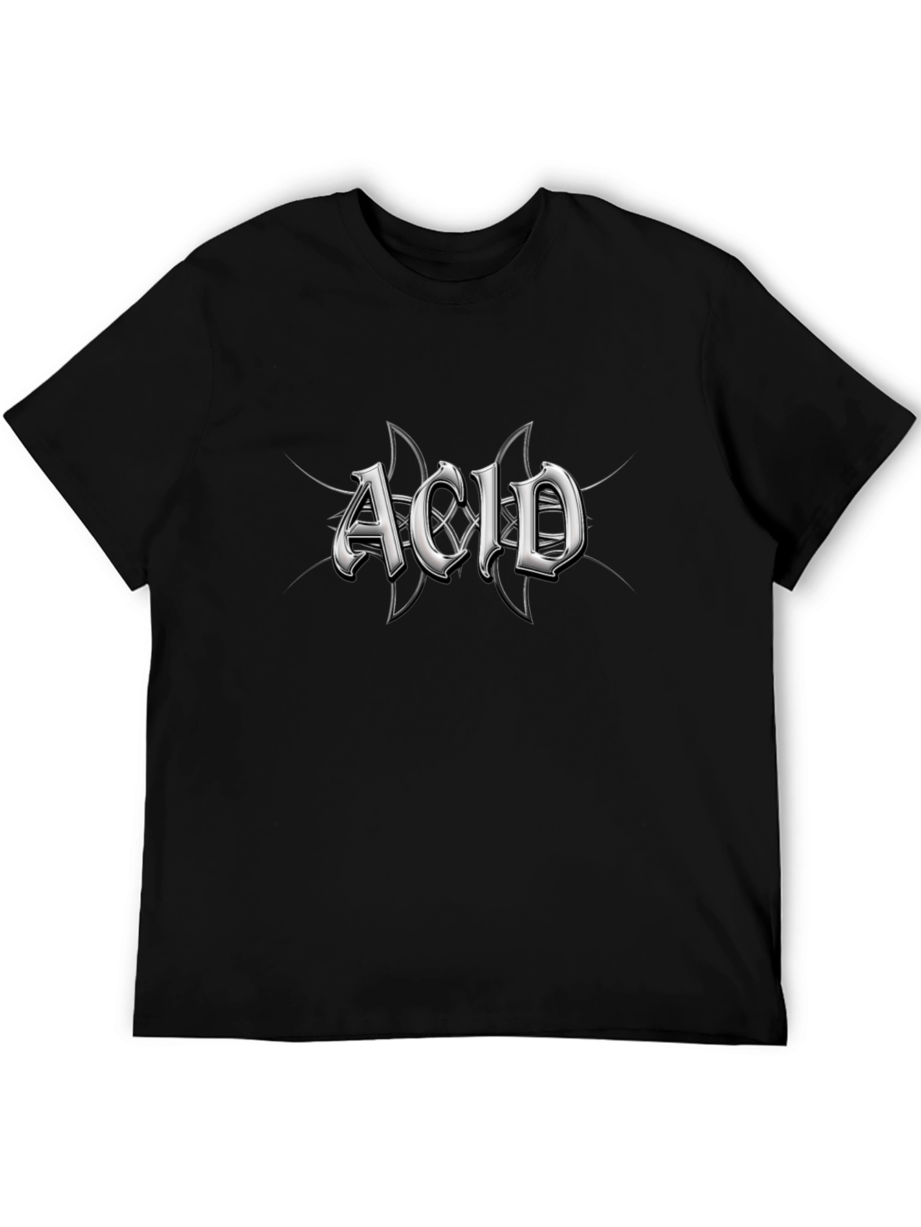 Black Acid Graphic Print Black T-Shirt view 5