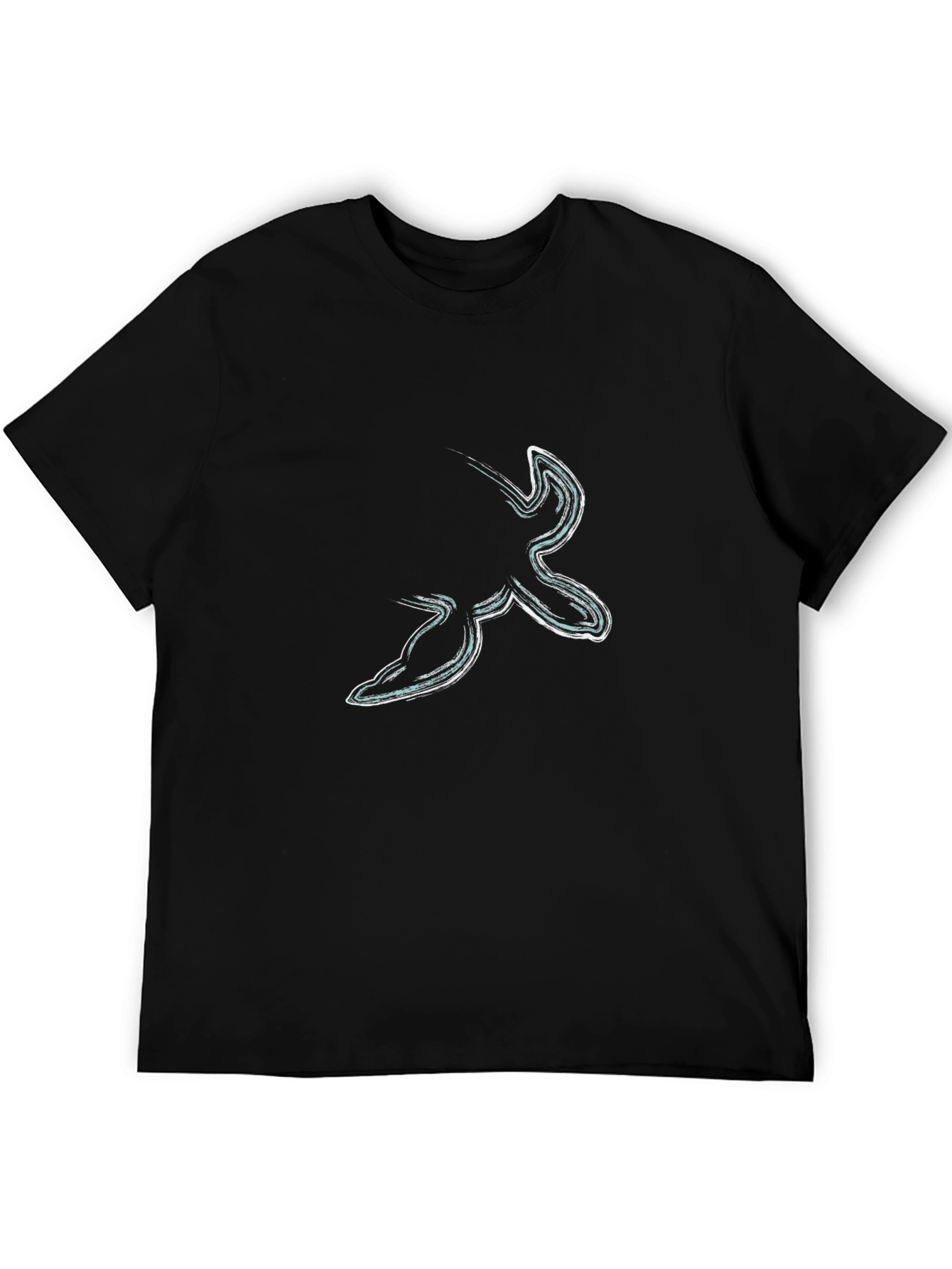Black Abstract Graphic Print Black T-Shirt view 5