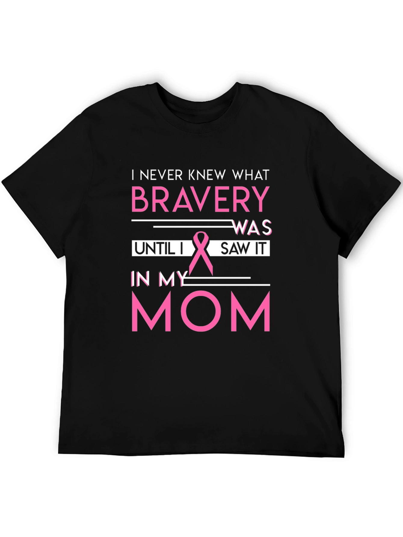 Black Bravery Breast Cancer Awareness Black T-Shirt view 5