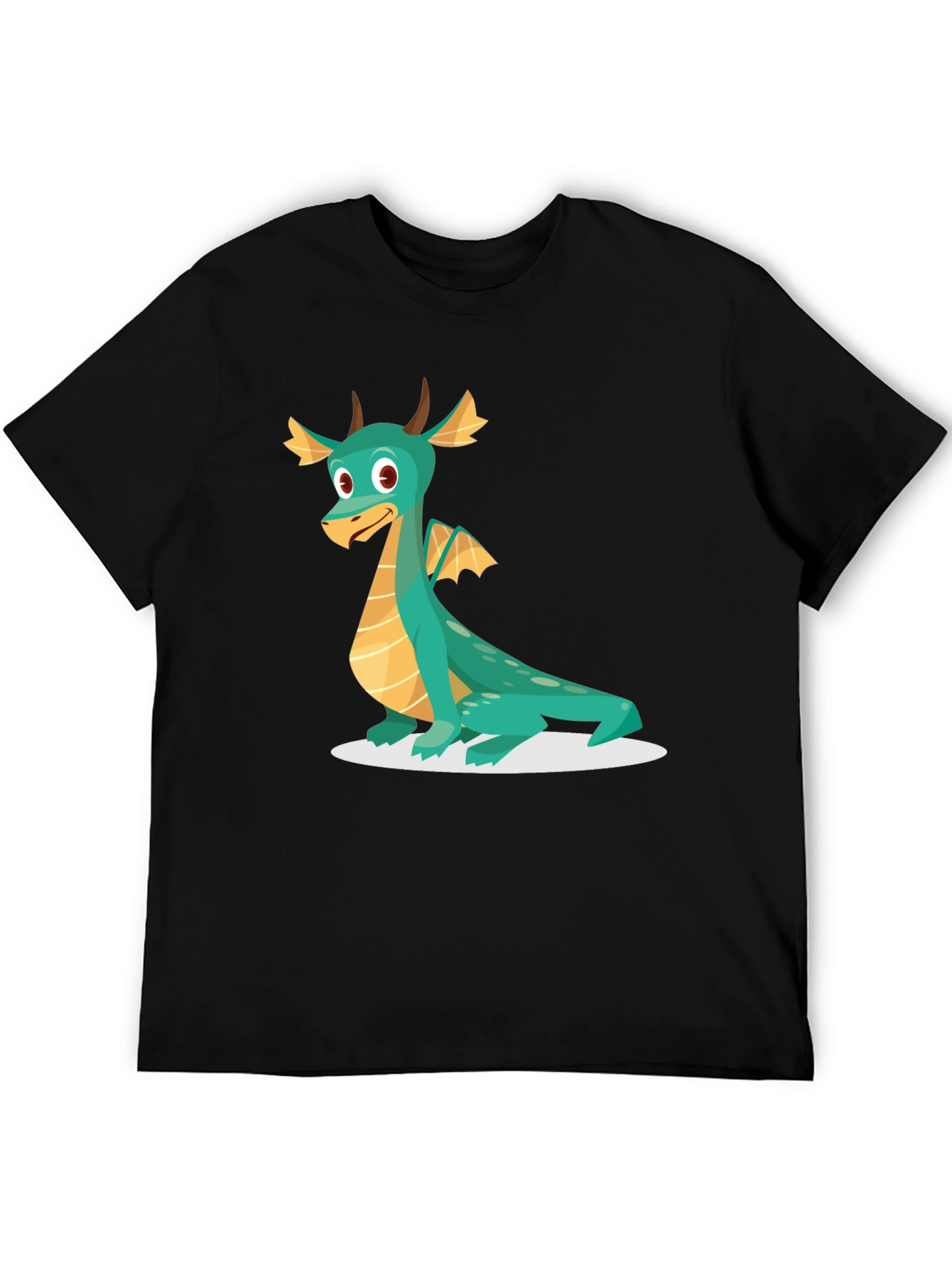 Black Dragon Graphic Tee - Cute Cartoon Design, Soft Cotton Shirt view 5