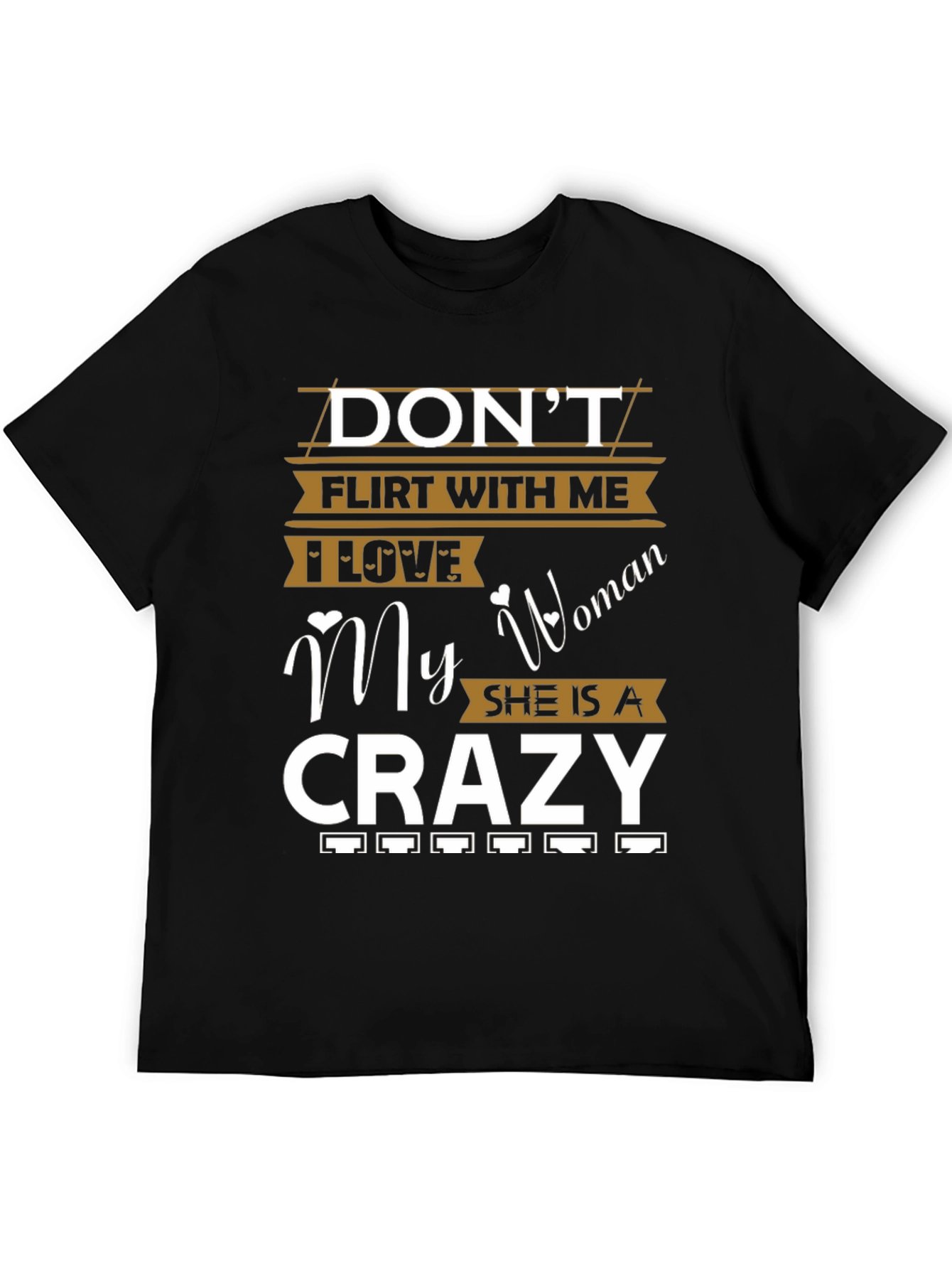 Black Don't Flirt With Me Crazy Woman Graphic Tee view 5