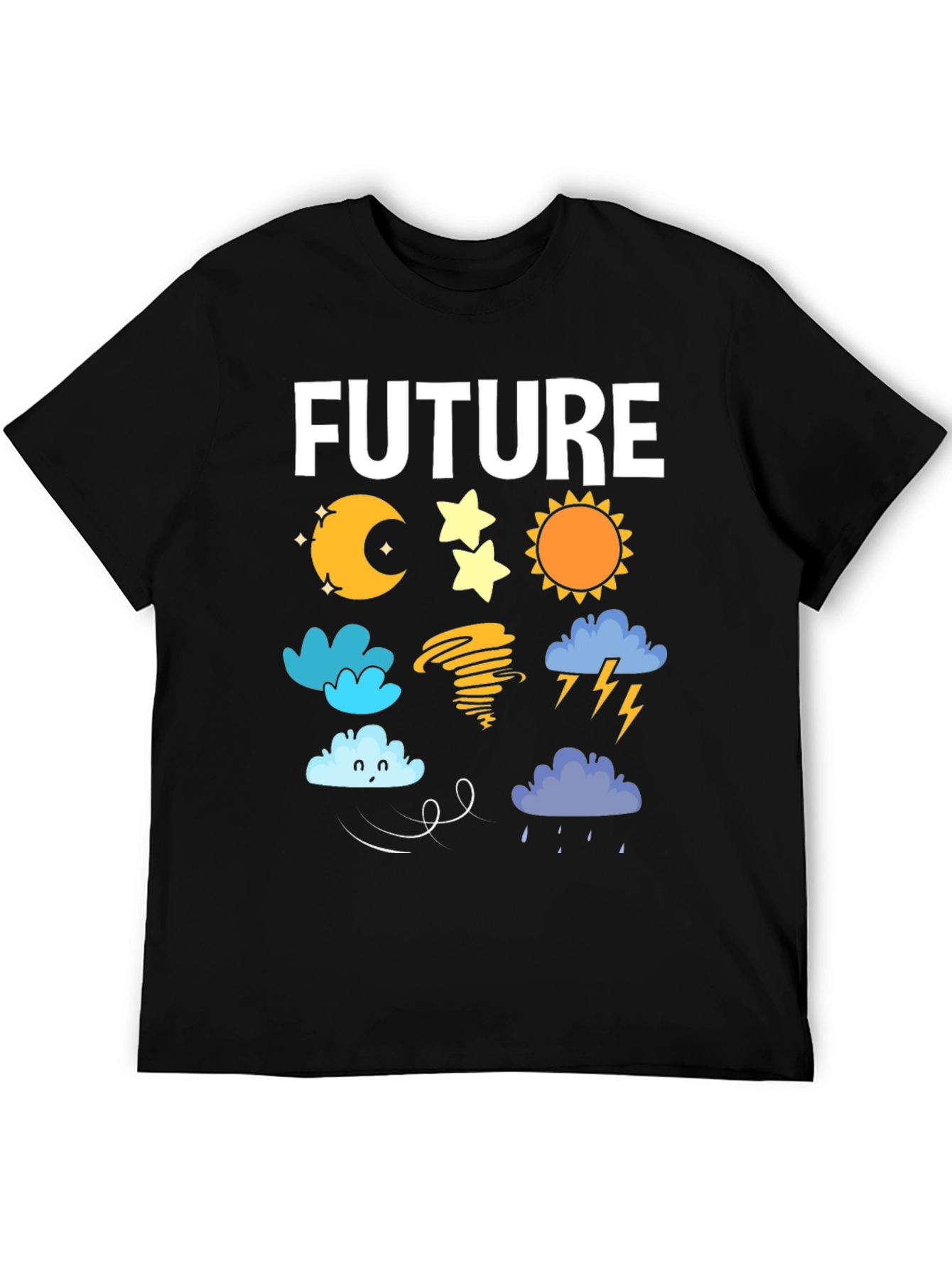 Black Future Weather Forecast T-Shirt | Novelty Tee view 5