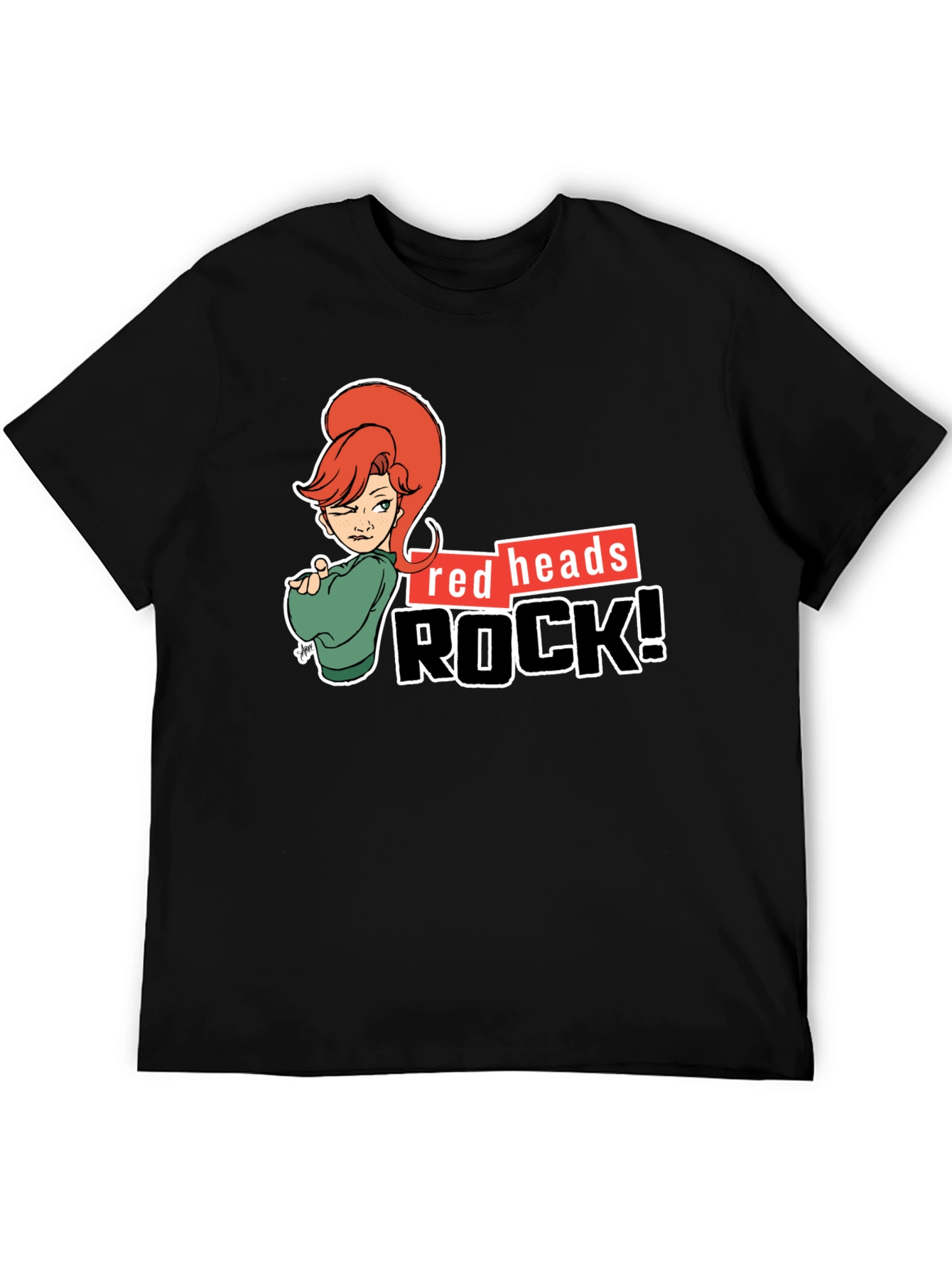 Black Redheads Rock! Graphic T-Shirt view 5