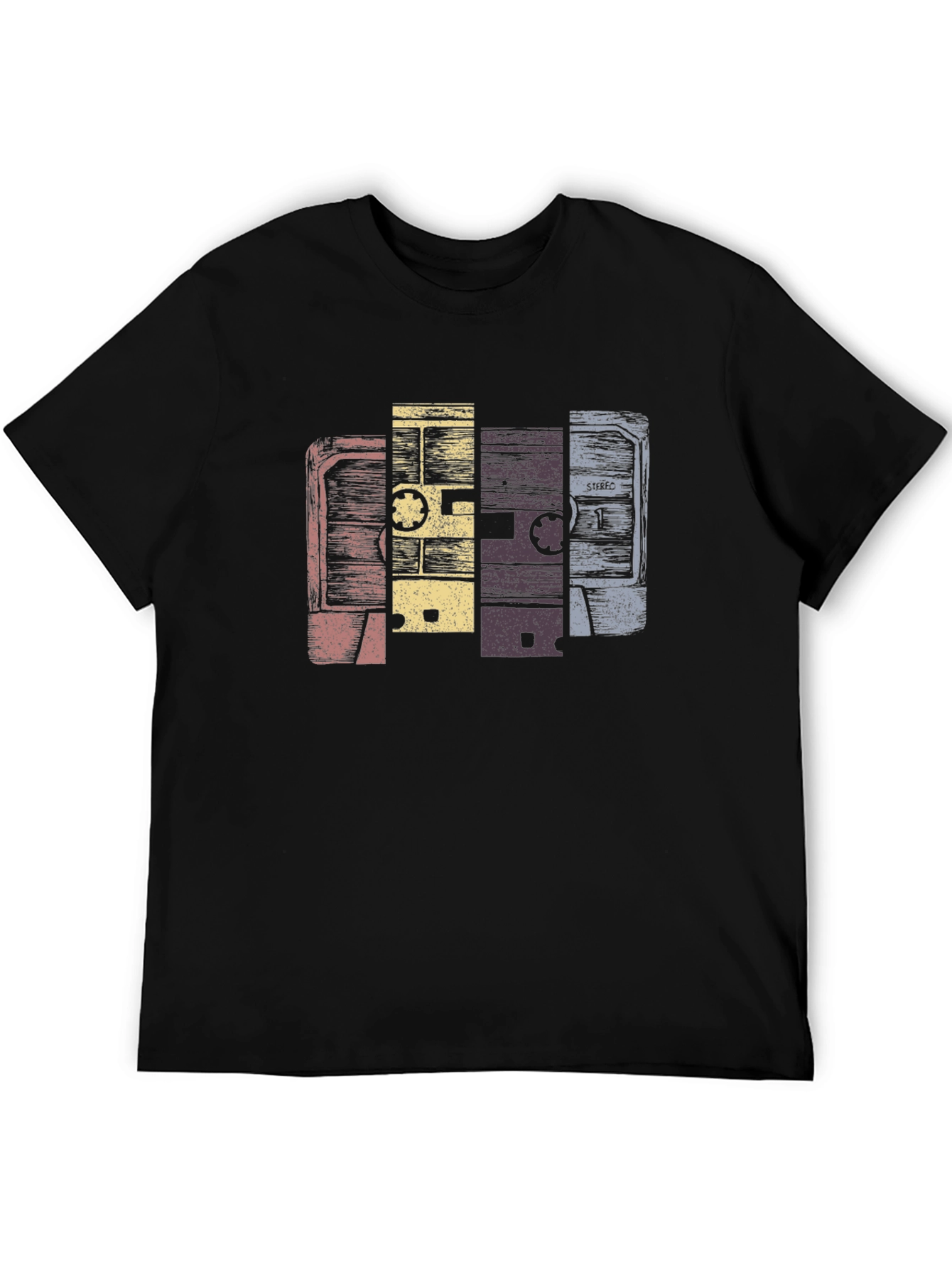 Black Vintage Cassette Tape Graphic T-Shirt view 5