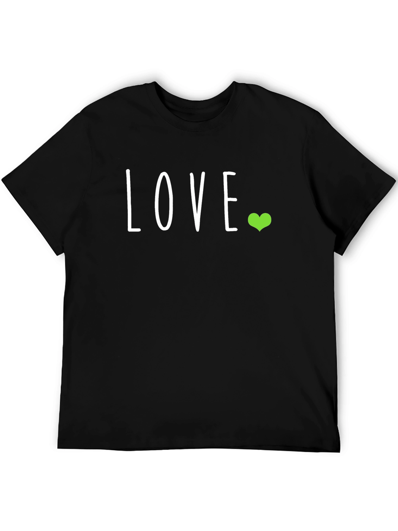 Black Love Heart Graphic T-Shirt - Casual Black Tee view 5