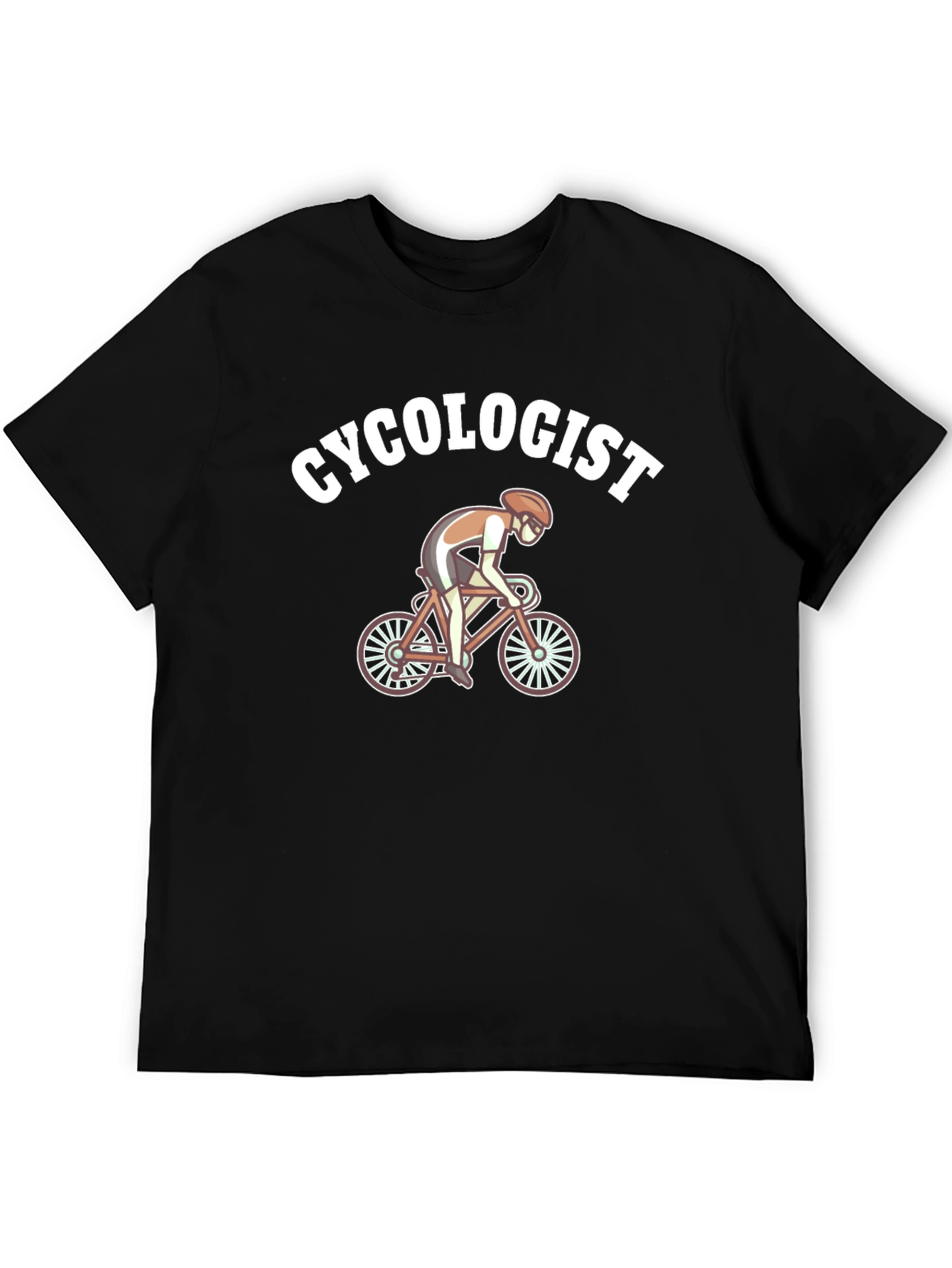 Black Cycologist T-Shirt - Funny Cyclist Humor Tee view 5