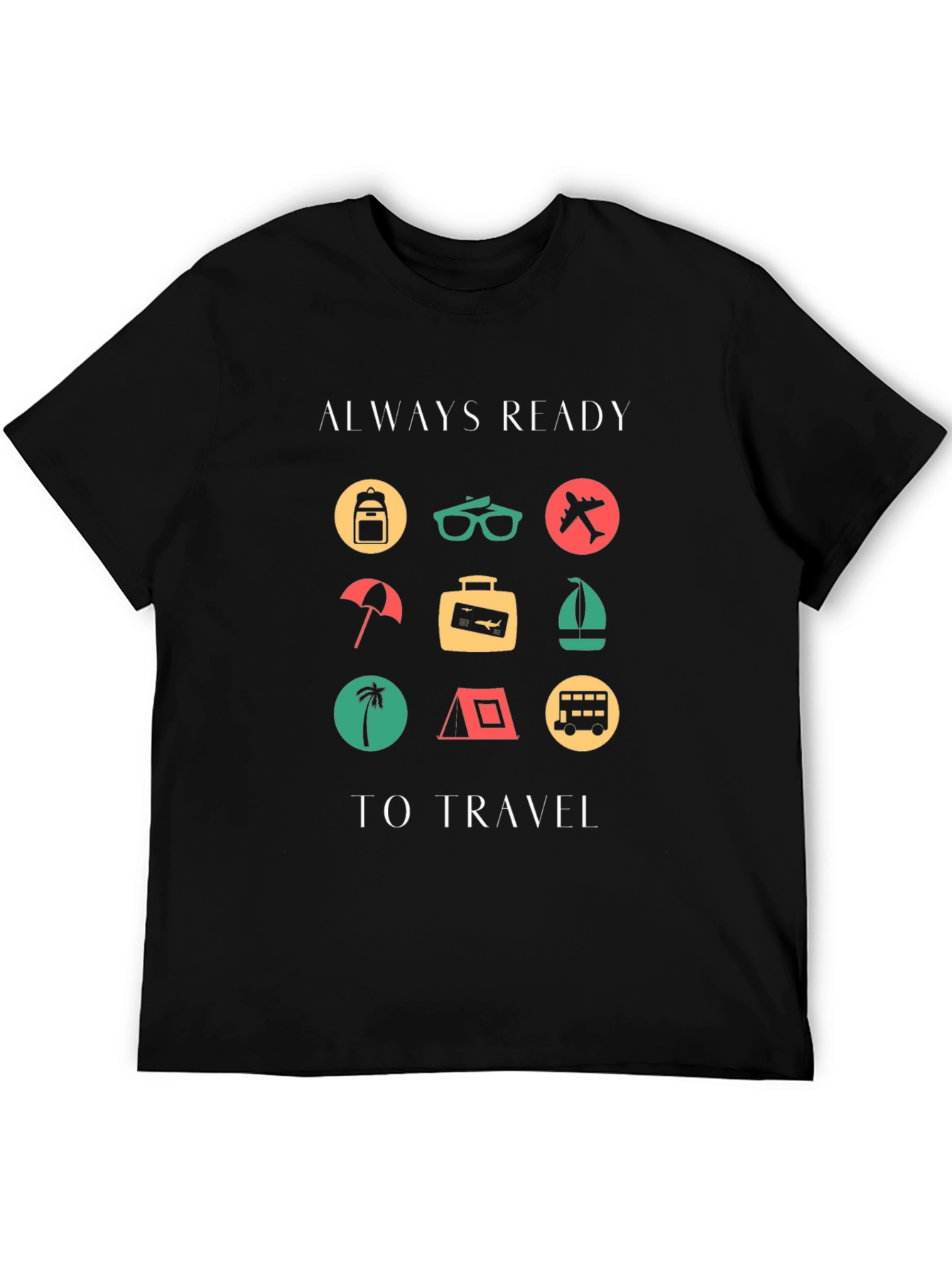 Black Always Ready to Travel Graphic T-Shirt view 5