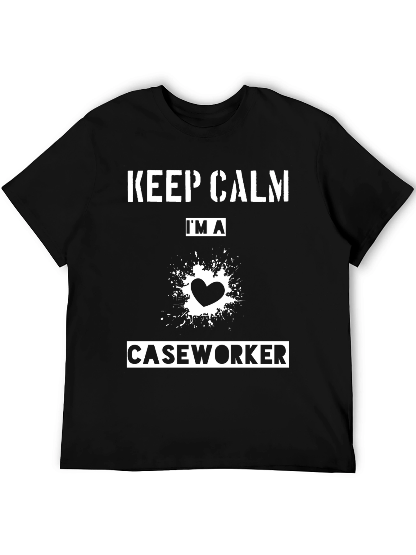 Black Keep Calm I'm a Caseworker Black T-Shirt view 5