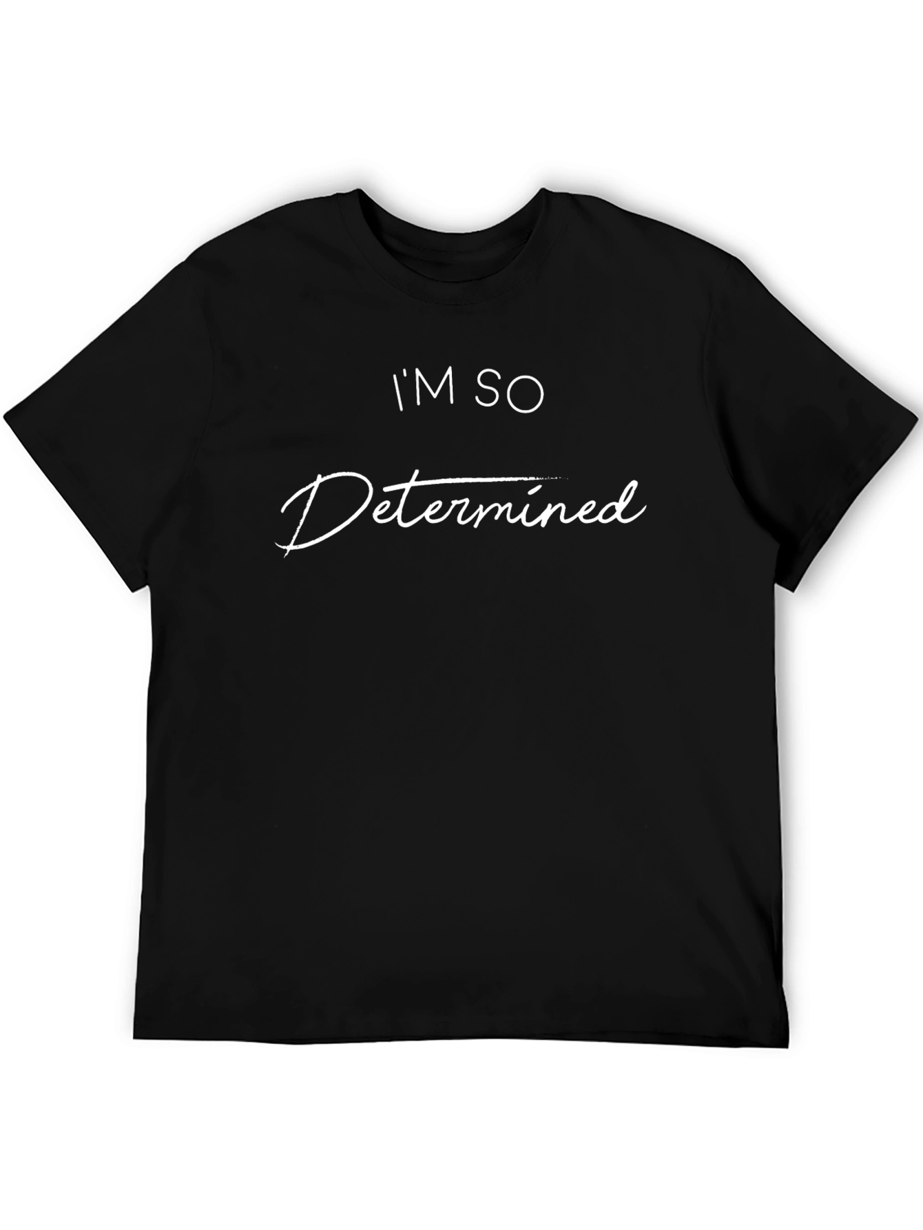 Black Determined Men's Black T-Shirt - Motivational view 5