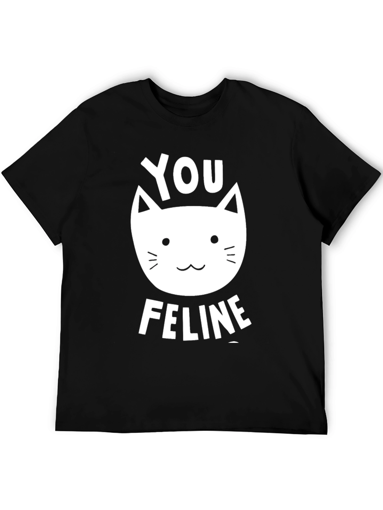 Black You Feline T-Shirt - Black Graphic Tee view 5
