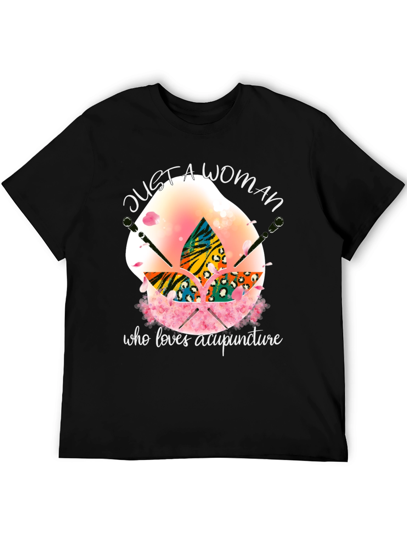 Black Acupuncture Lover T-Shirt - Just a Woman view 5
