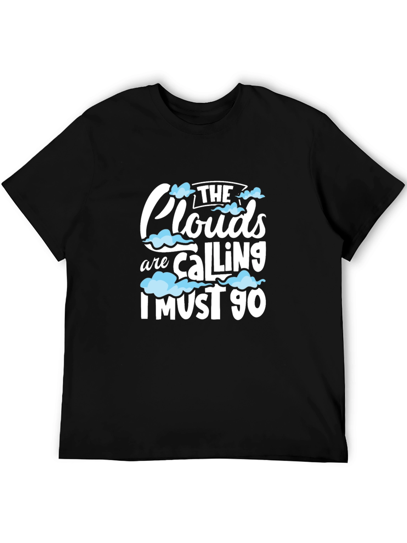 Black The Clouds are Calling Graphic T-Shirt view 5