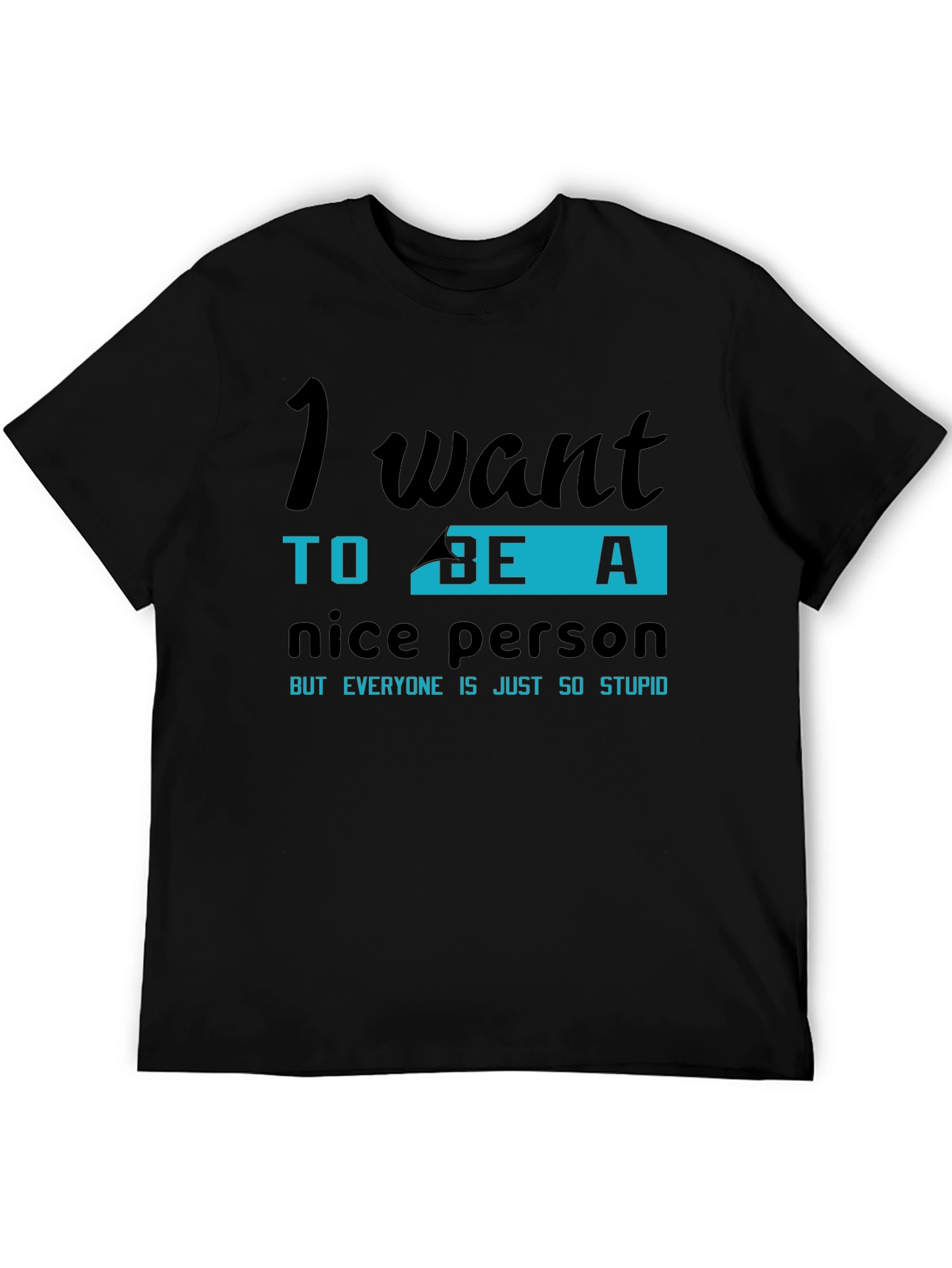 Black Funny "I Want To Be A Nice Person" Graphic Tee view 5