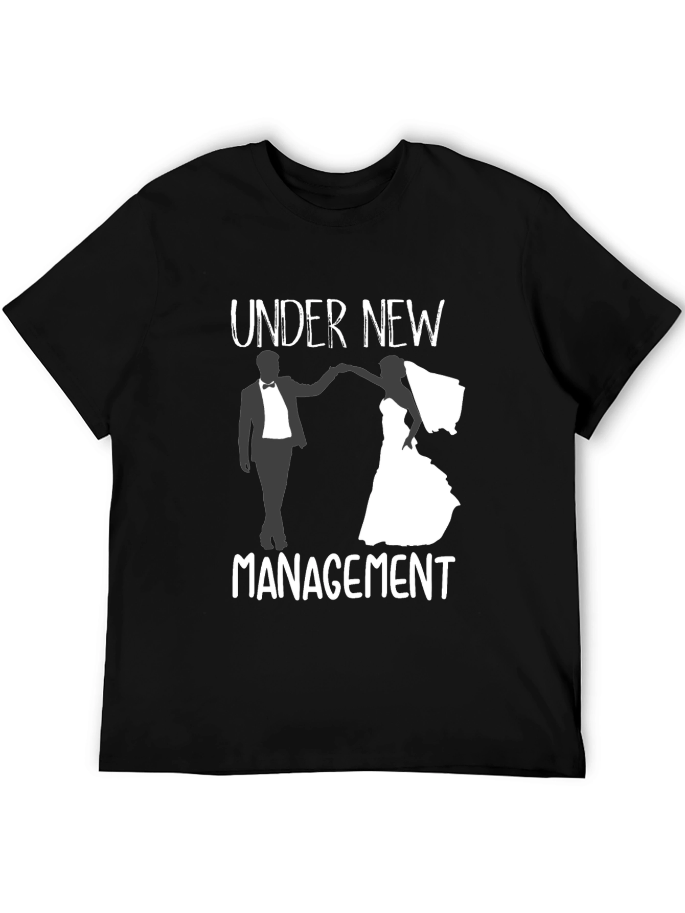 Black Under New Management Wedding T-Shirt view 5