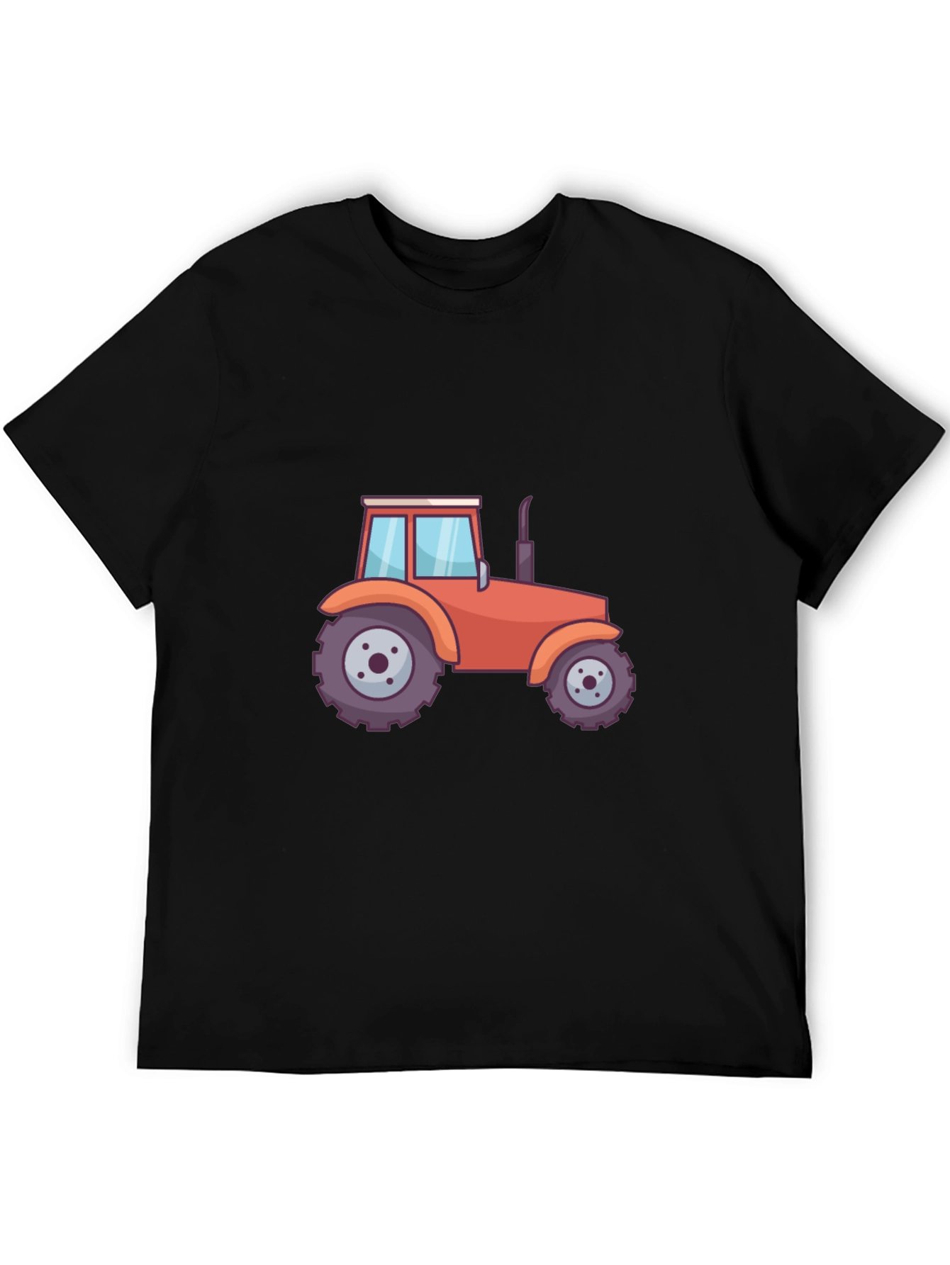 Black Tractor Graphic Tee - Black Cotton Blend T-Shirt view 5