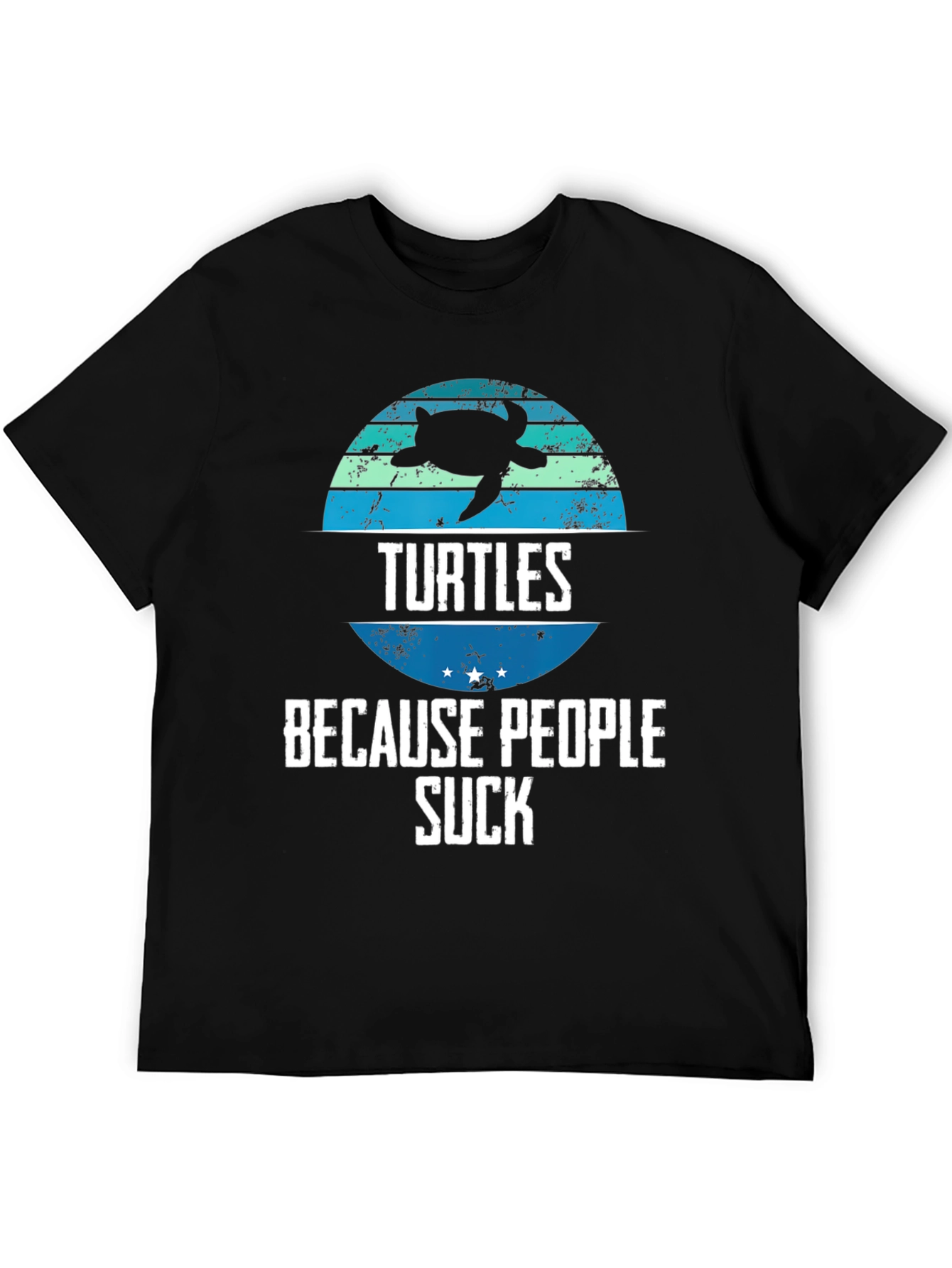 Black Turtles Because People Suck Graphic Tee view 5