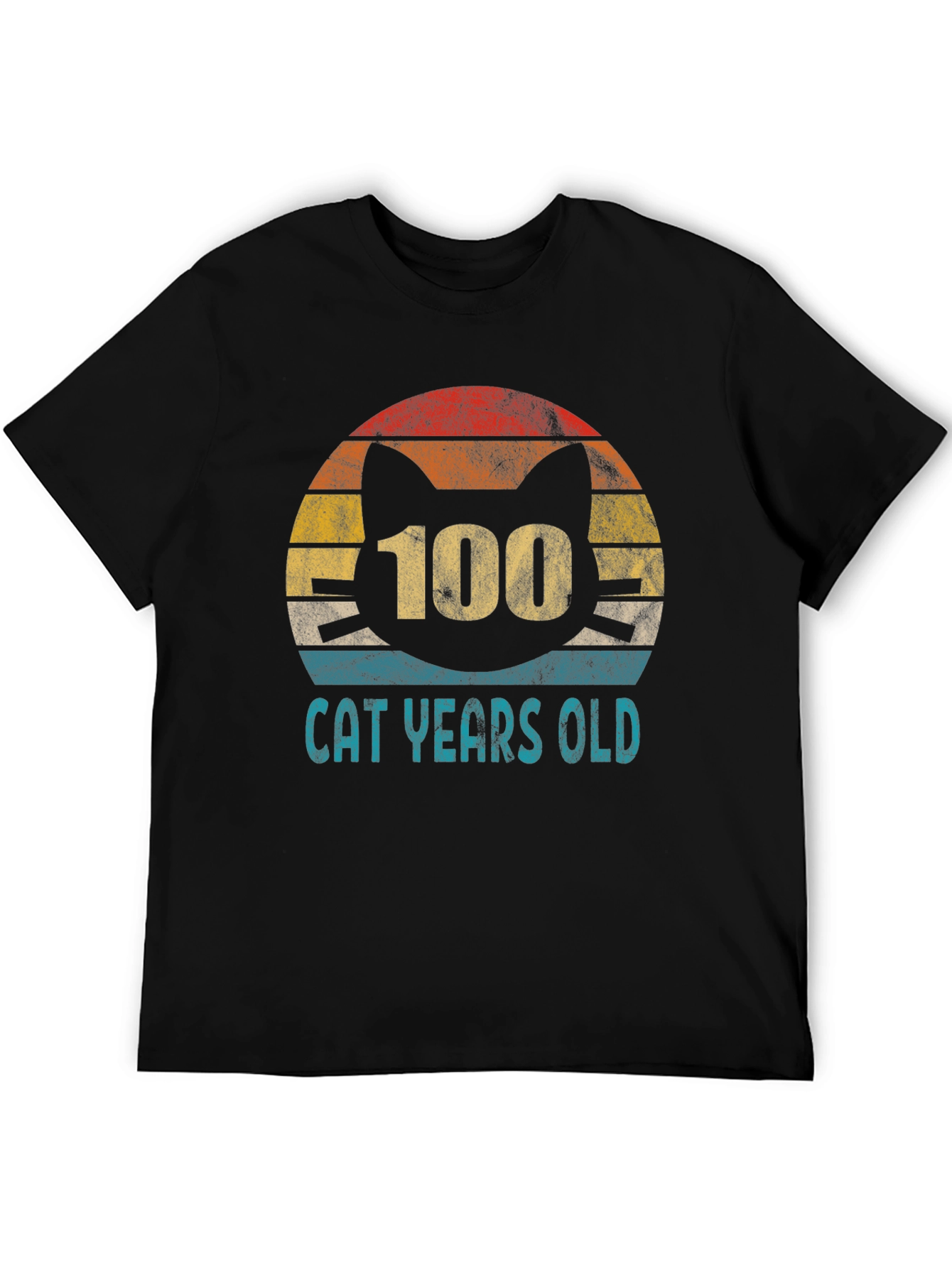 Black 100 Cat Years Old Graphic Tee view 5