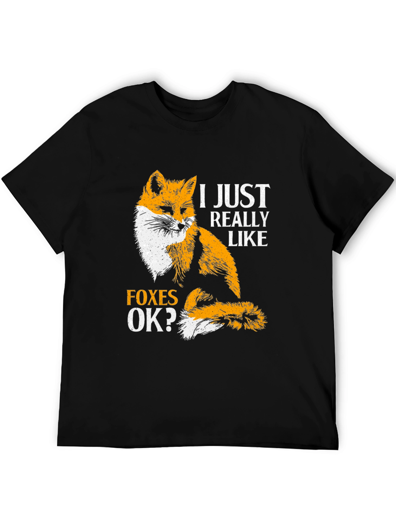 Black Fox Lover T-Shirt - I Just Really Like Foxes OK? view 5