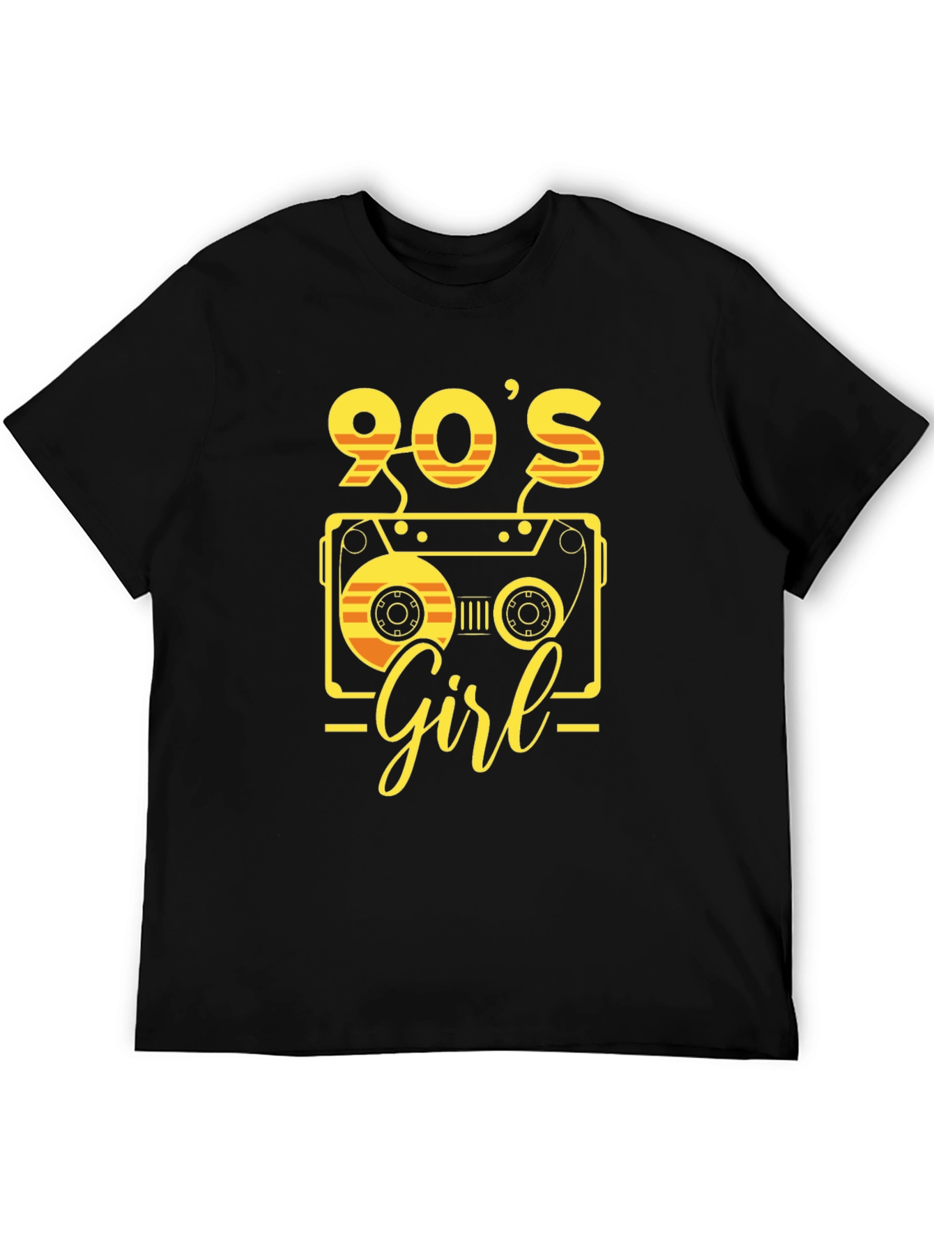 Black 90's Girl Retro Cassette T-Shirt view 5