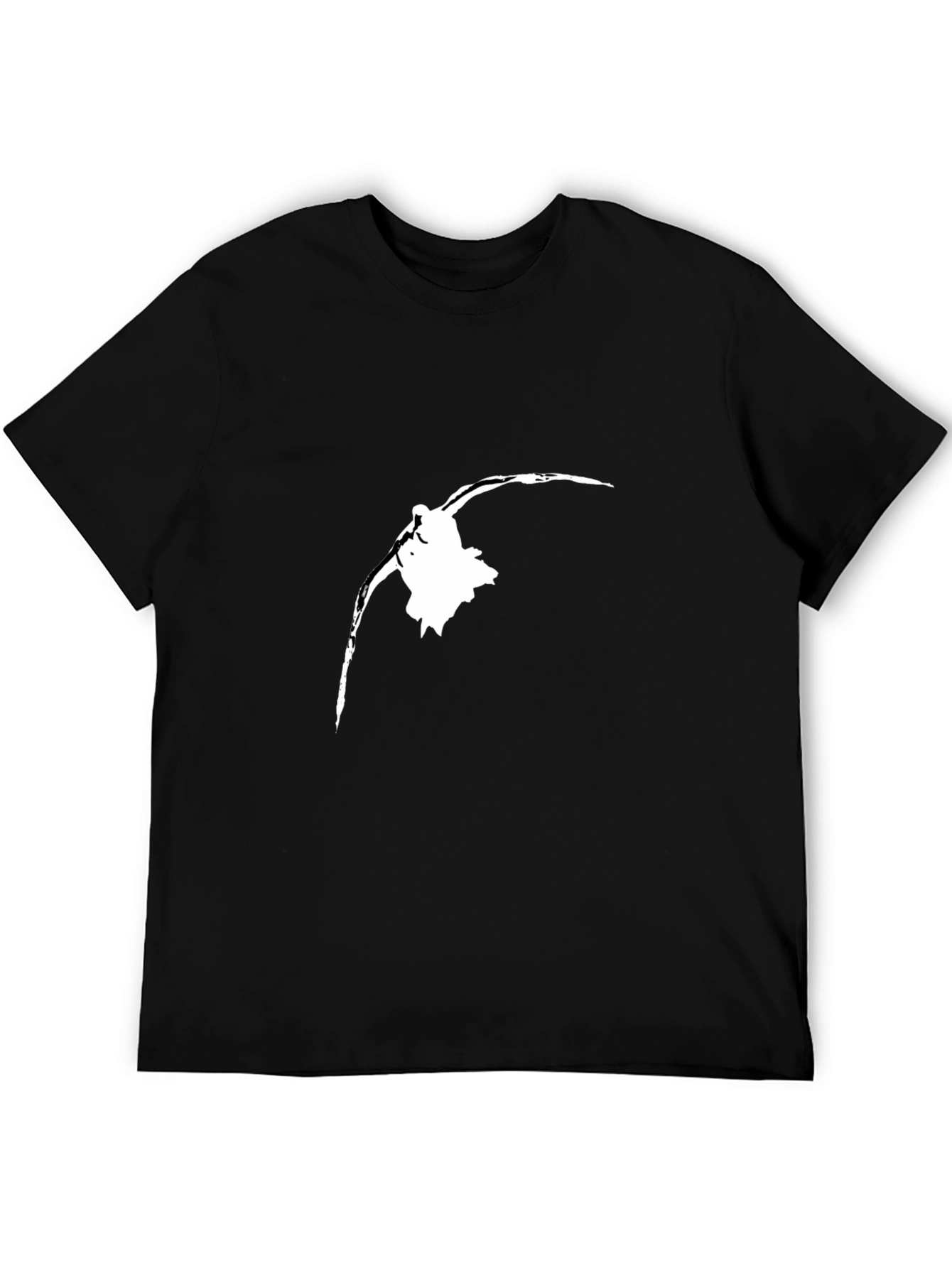 Black Black T-Shirt with White Bird Silhouette view 5