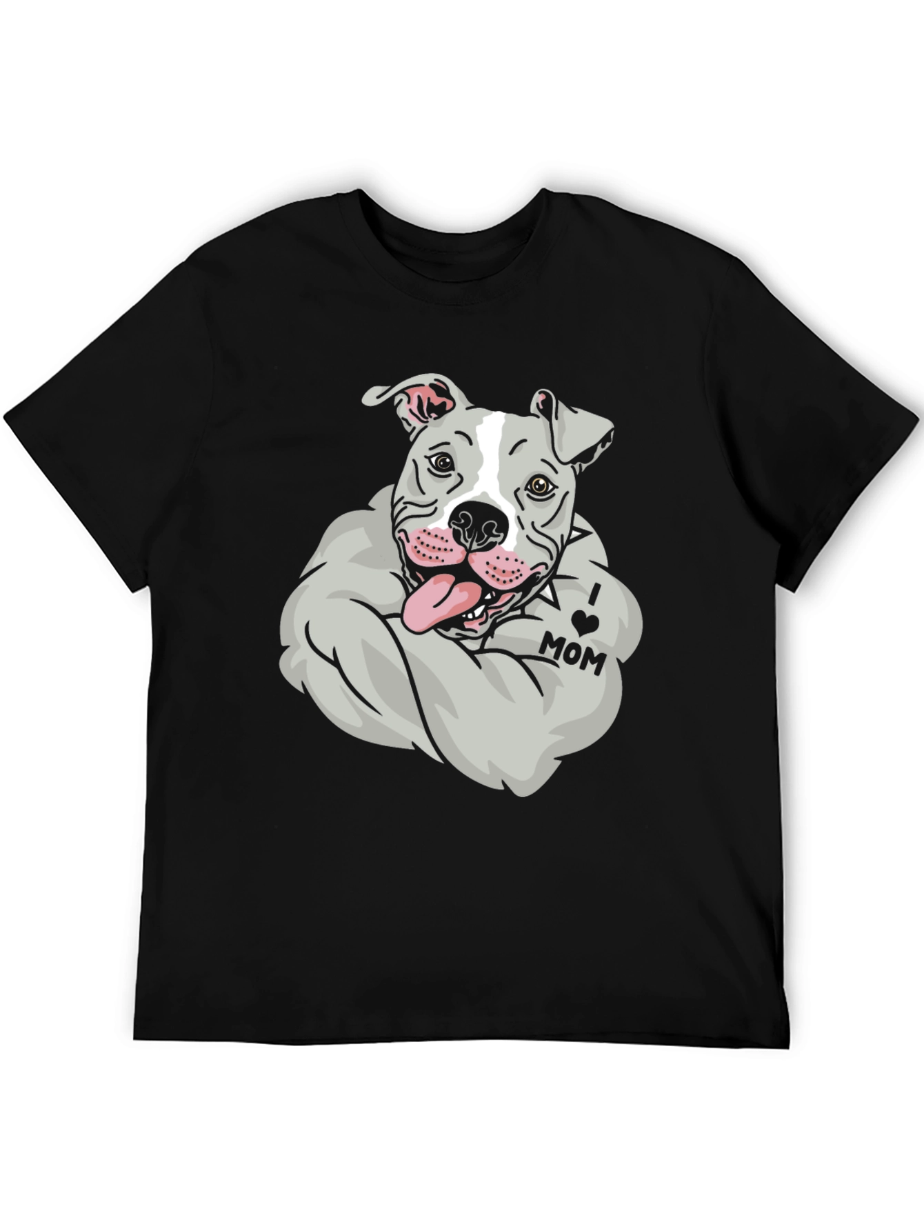 Black Pitbull 'I Love Mom' Graphic Tee view 5