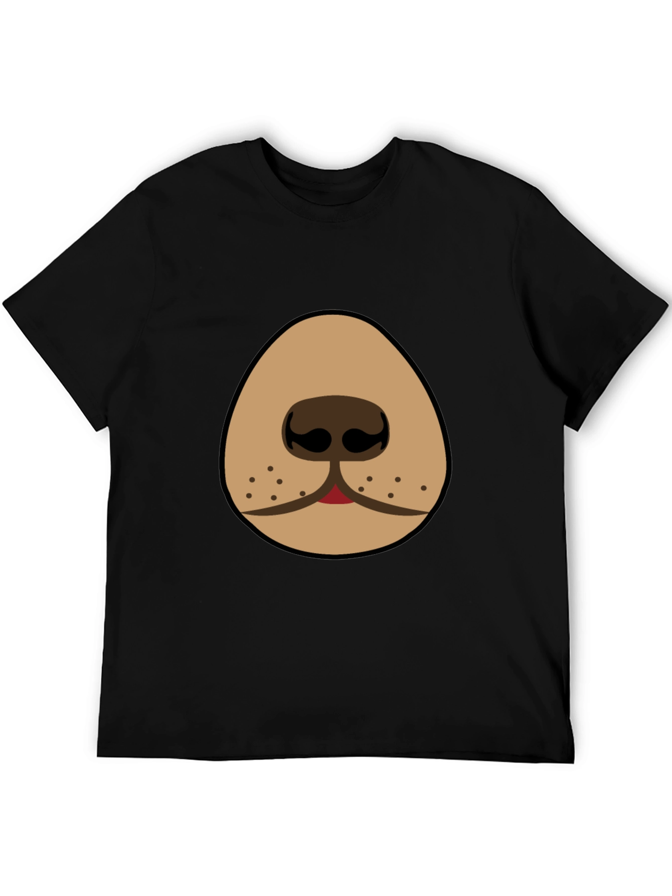 Black Funny Dog Nose Graphic T-Shirt - Black view 5