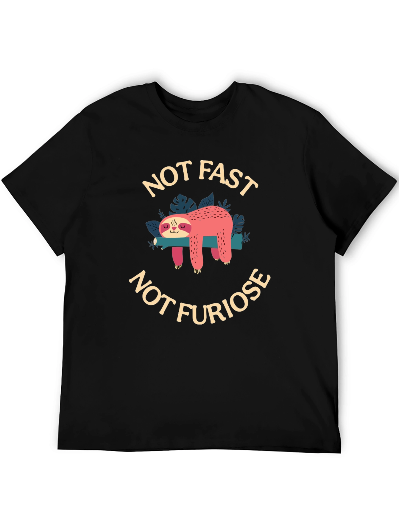 Black Not Fast Not Furiose Sloth Graphic T-Shirt view 5