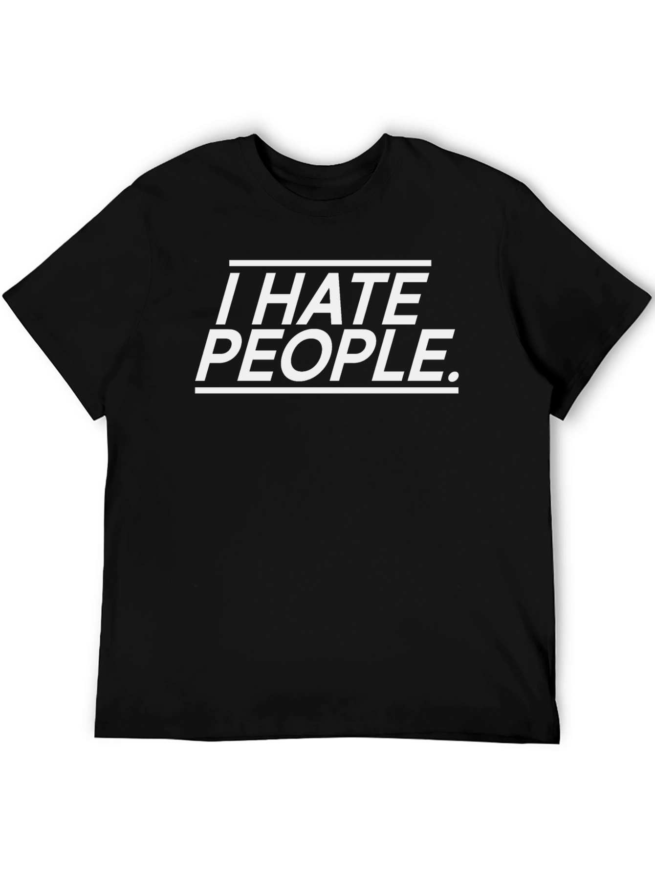 Black I Hate People Graphic Tee - Unisex Black T-Shirt view 5