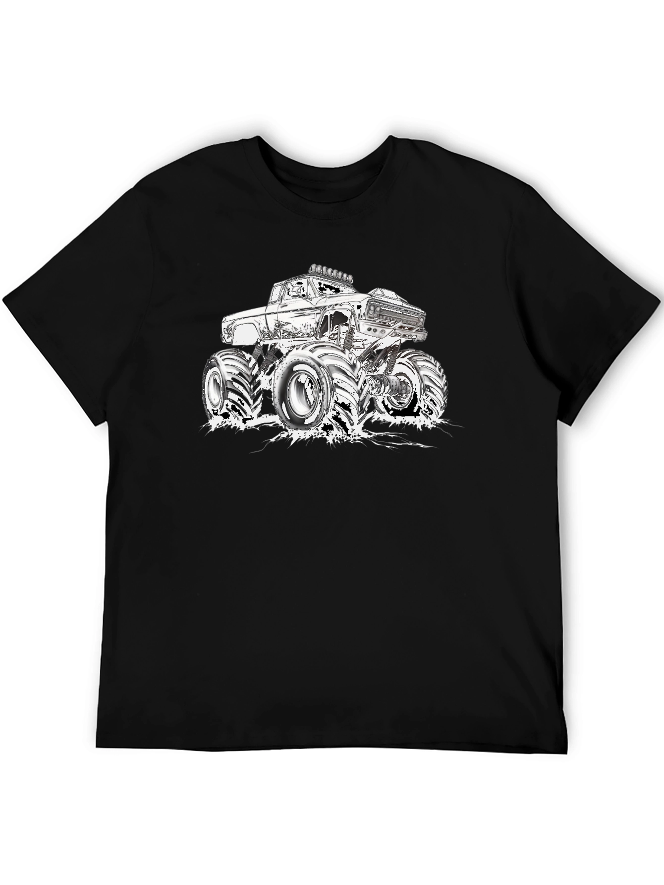 Black Monster Truck Graphic Tee - Black view 5