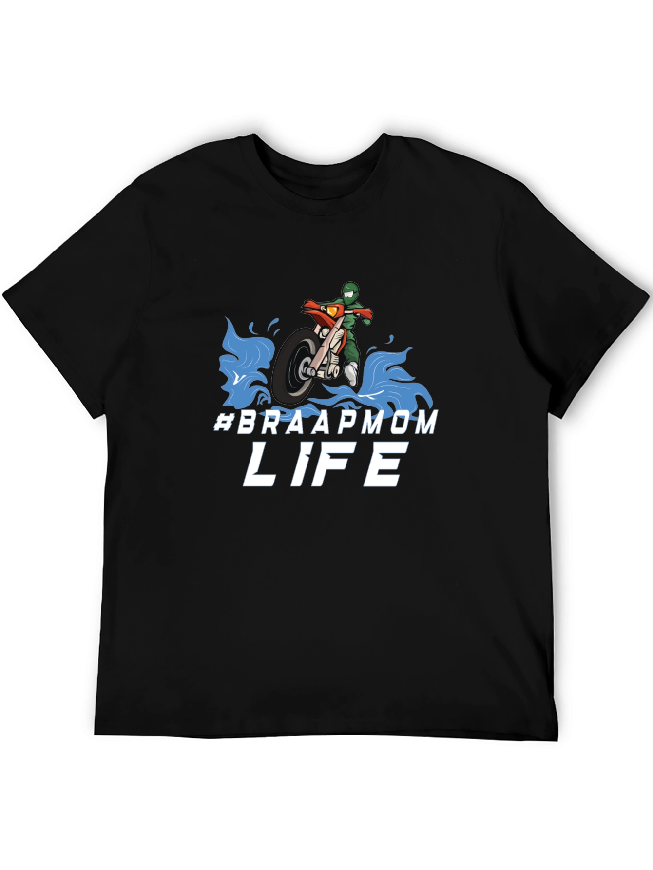 Black #Braapmom Life T-Shirt - Motocross Mom Tee view 5