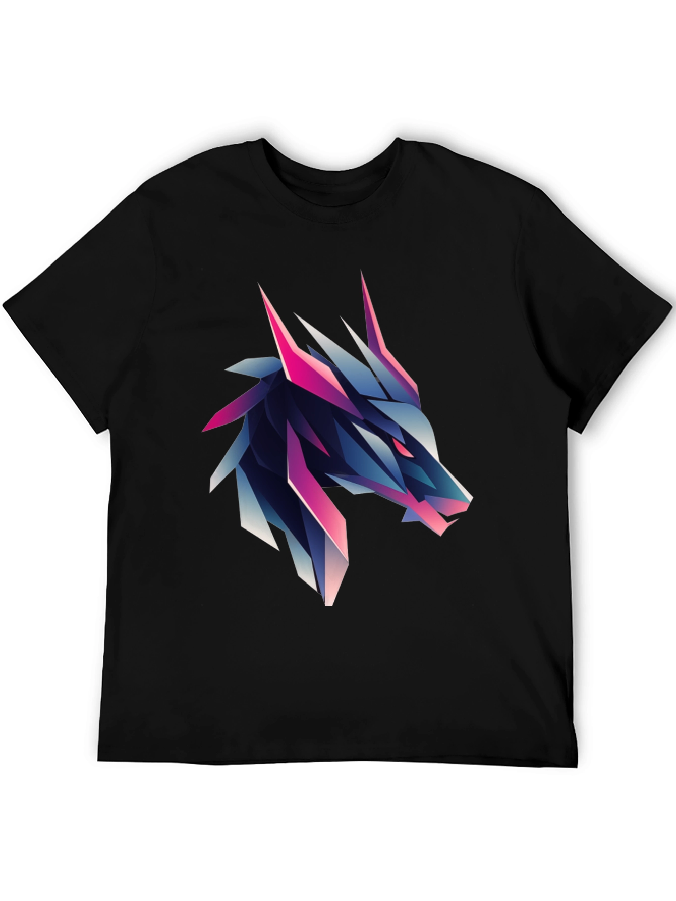 Black Geometric Wolf Graphic Tee - Bold & Modern view 5