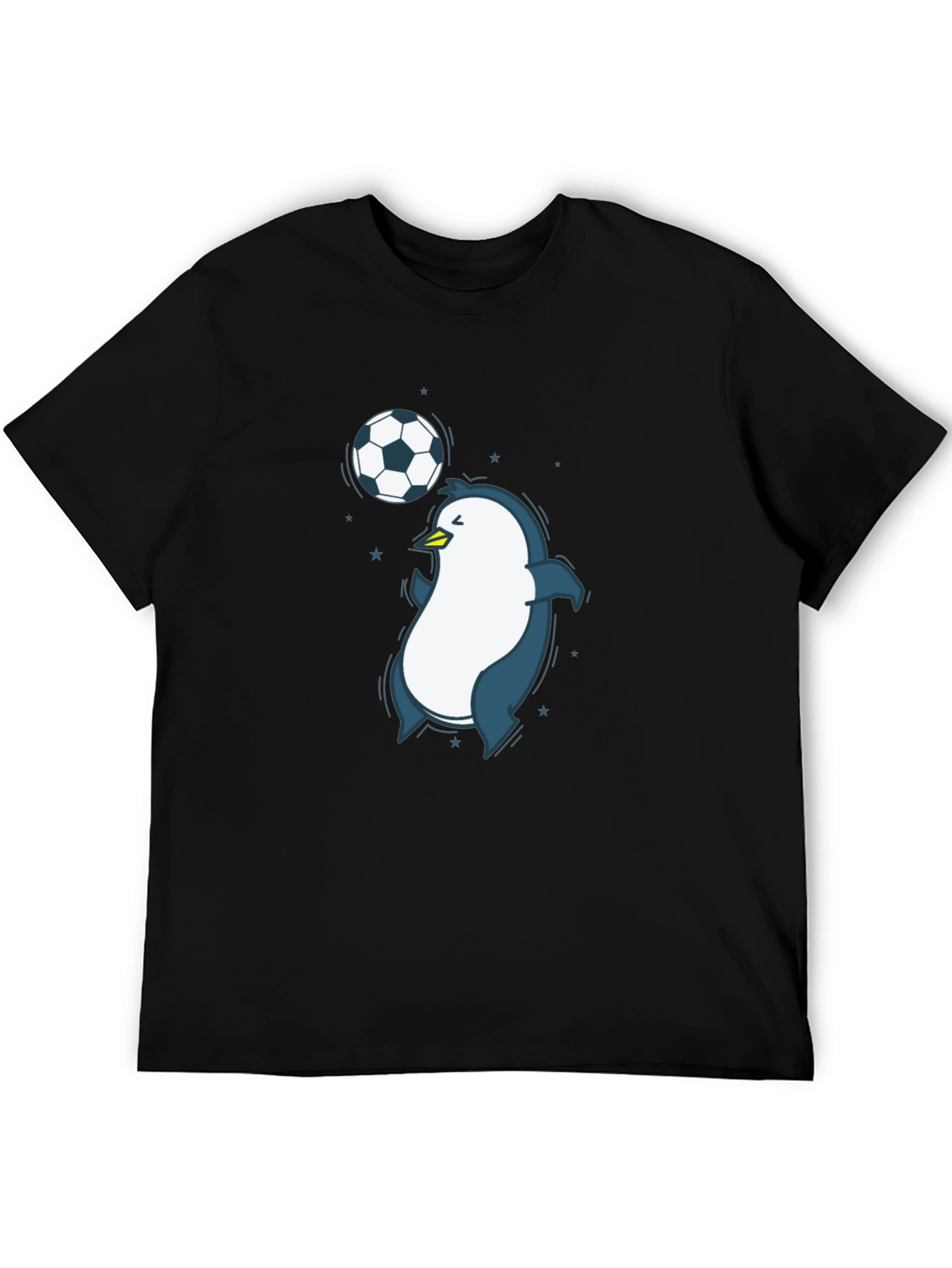 Black Penguin Soccer Graphic Tee - Black Crew Neck T-Shirt view 5