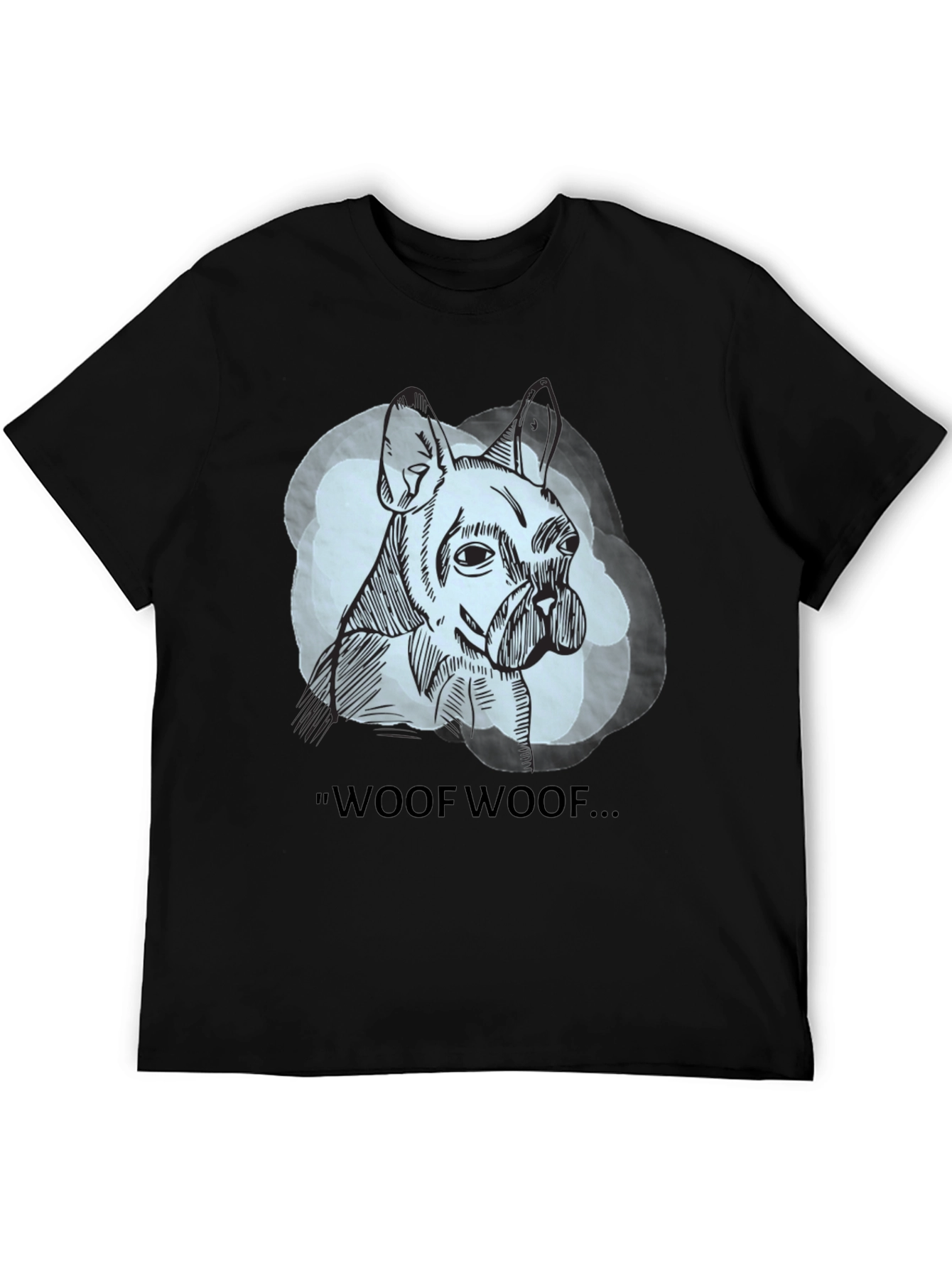 Black Woof Woof Dog Graphic Tee - Black view 5