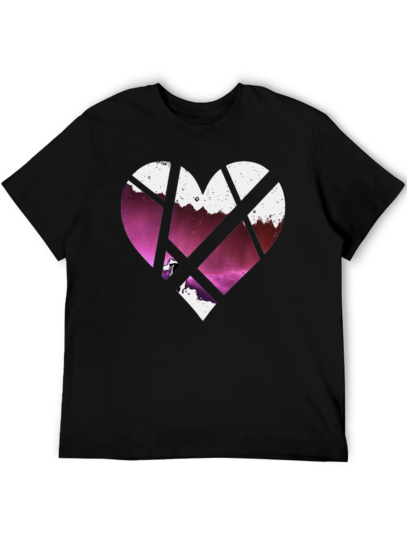 Black Heart Galaxy Graphic Tee - Black Cotton Blend view 5