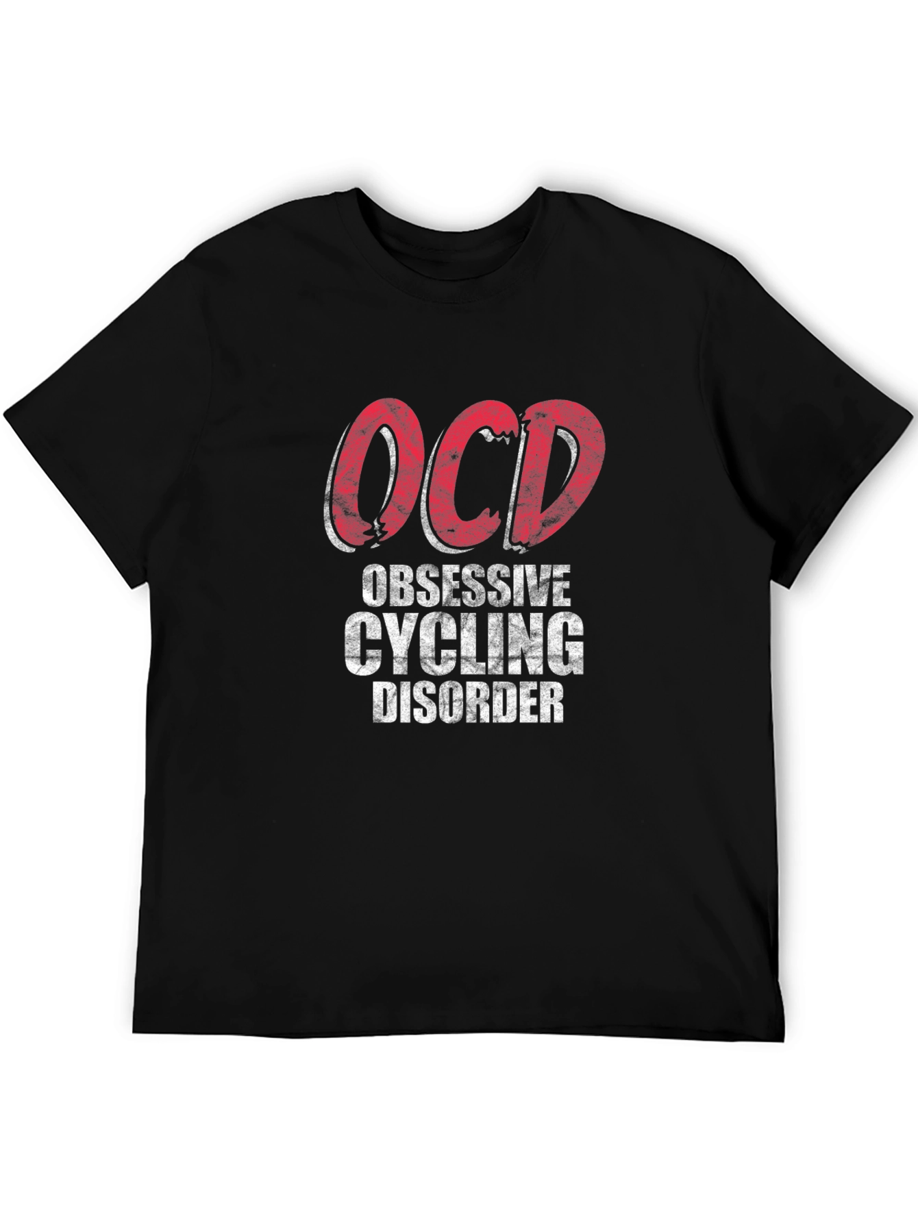 Black OCD Obsessive Cycling Disorder T-Shirt view 5