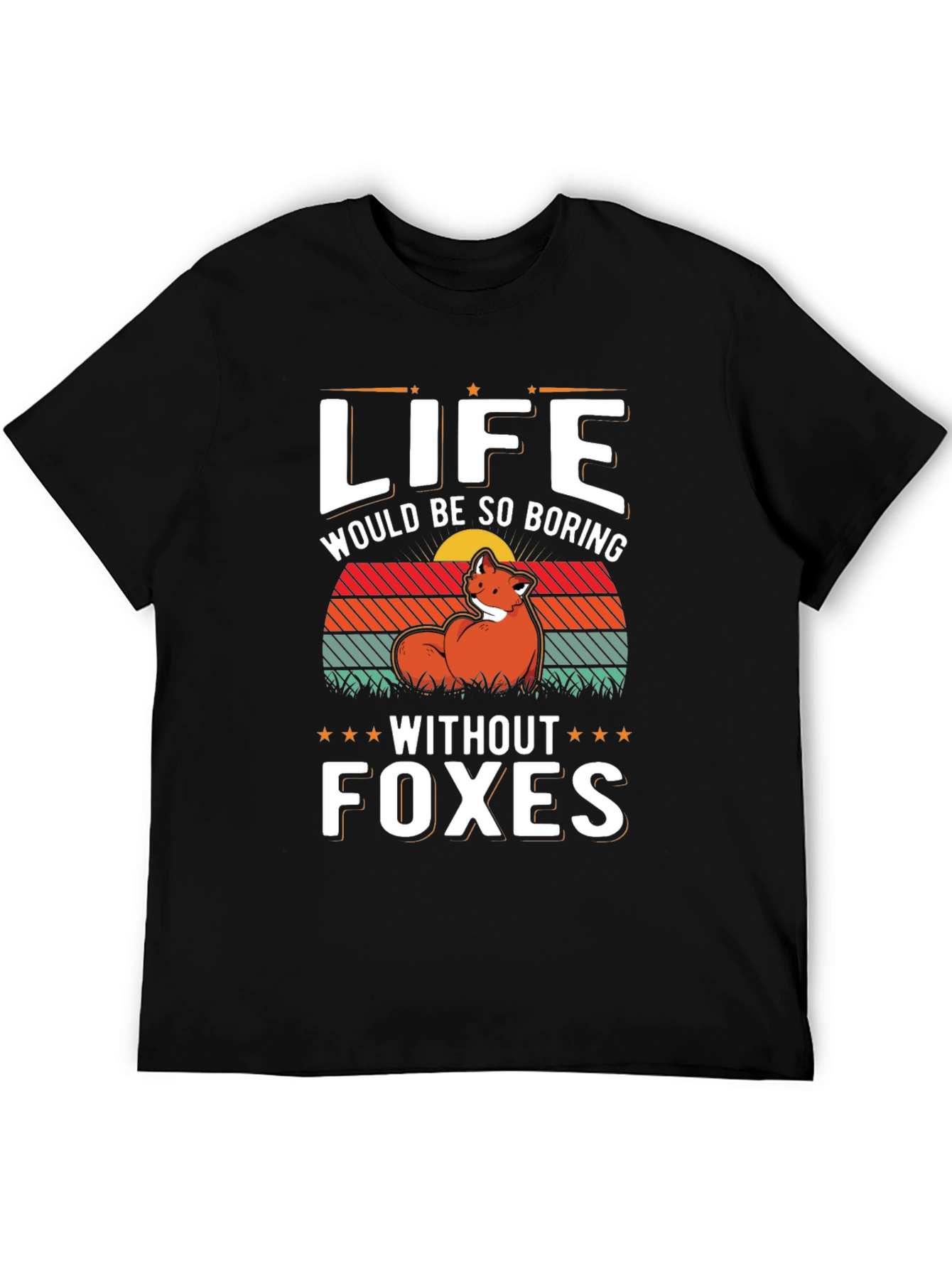 Black Life Without Foxes Tee - Novelty Graphic T-Shirt view 5