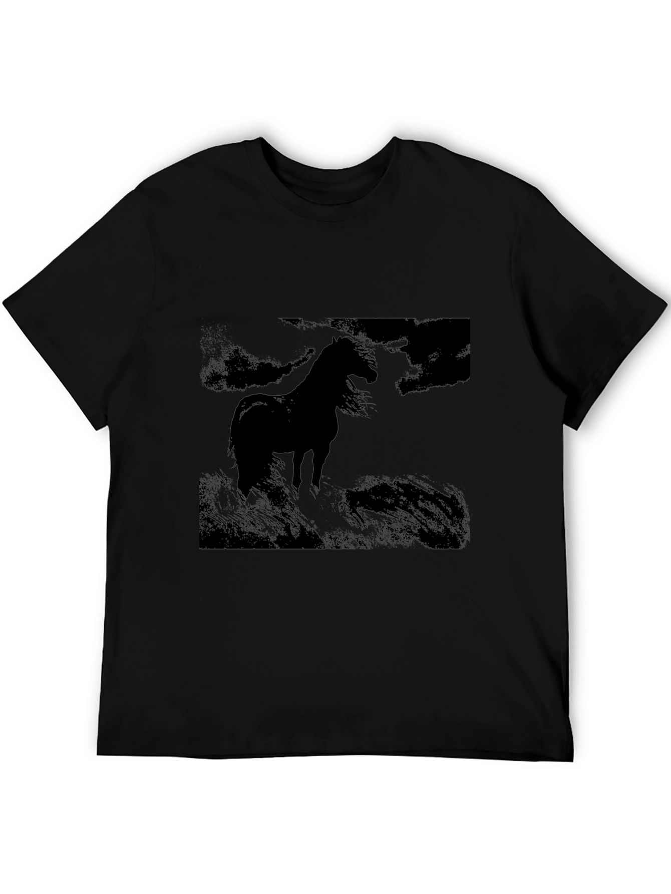 Black Black Horse Graphic Tee - Men's Stylish Casual Top view 5
