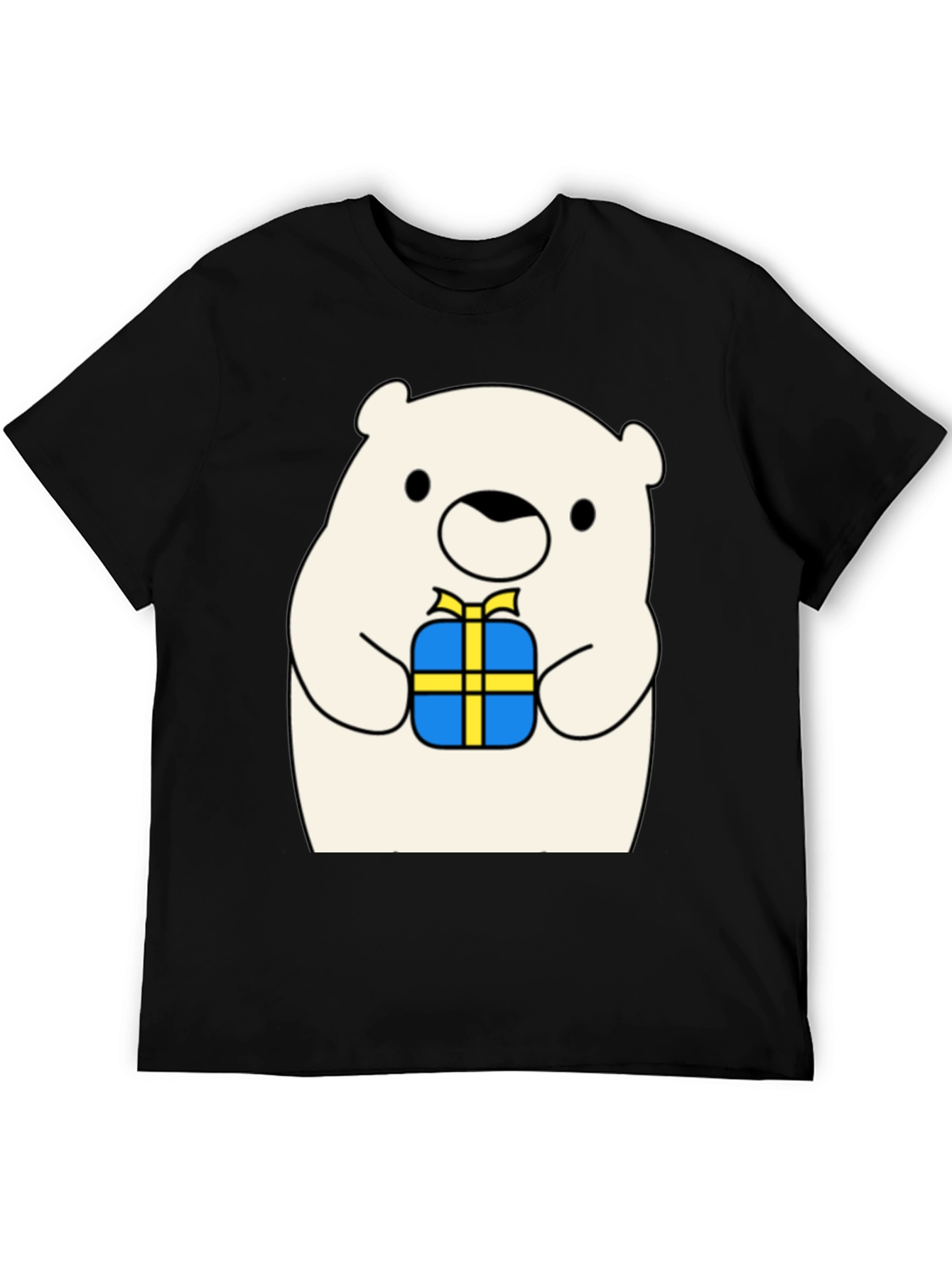 Black Cute Bear Gift T-Shirt - Whimsical Graphic Tee view 5