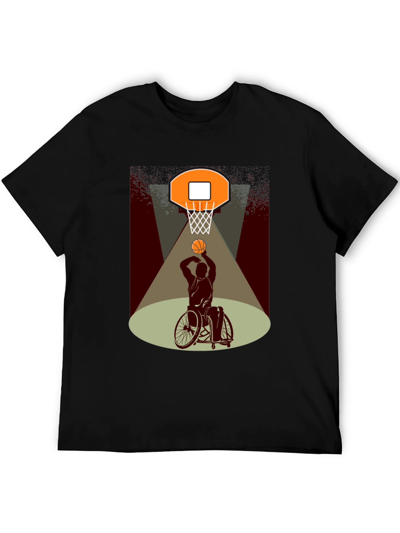 Black Wheelchair Basketball Graphic T-Shirt view 5