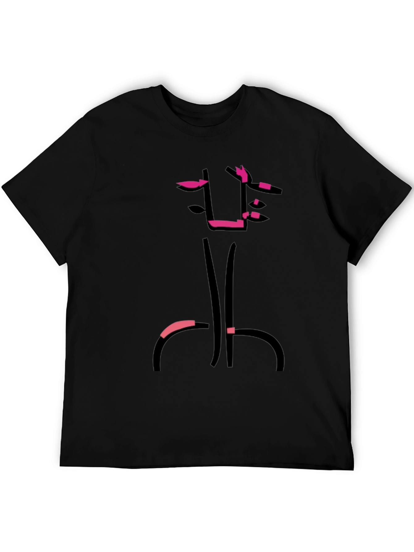 Black Abstract Graphic Print Black T-Shirt view 5