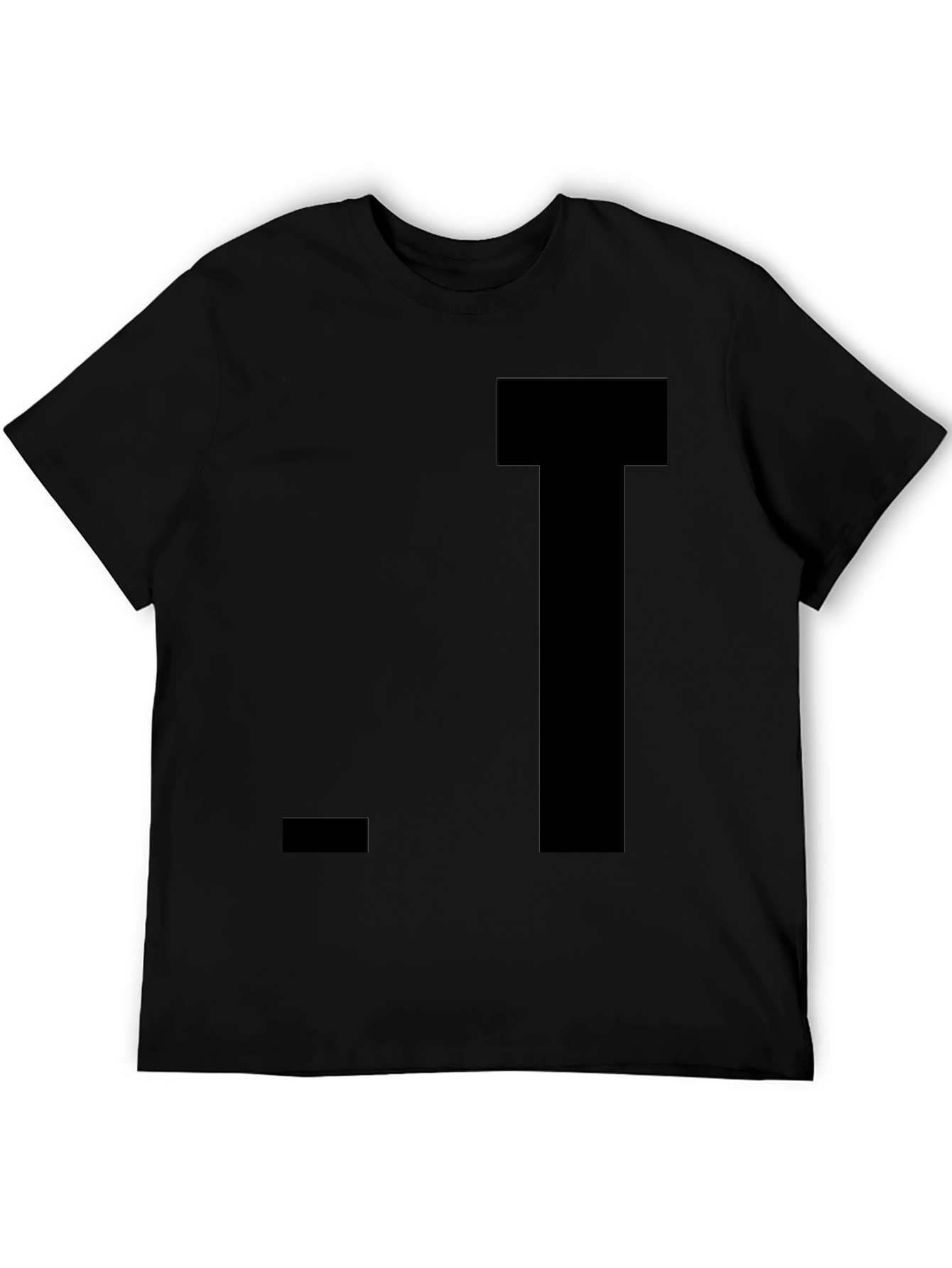 Black Classic Solid Black Crew Neck T-Shirt view 5