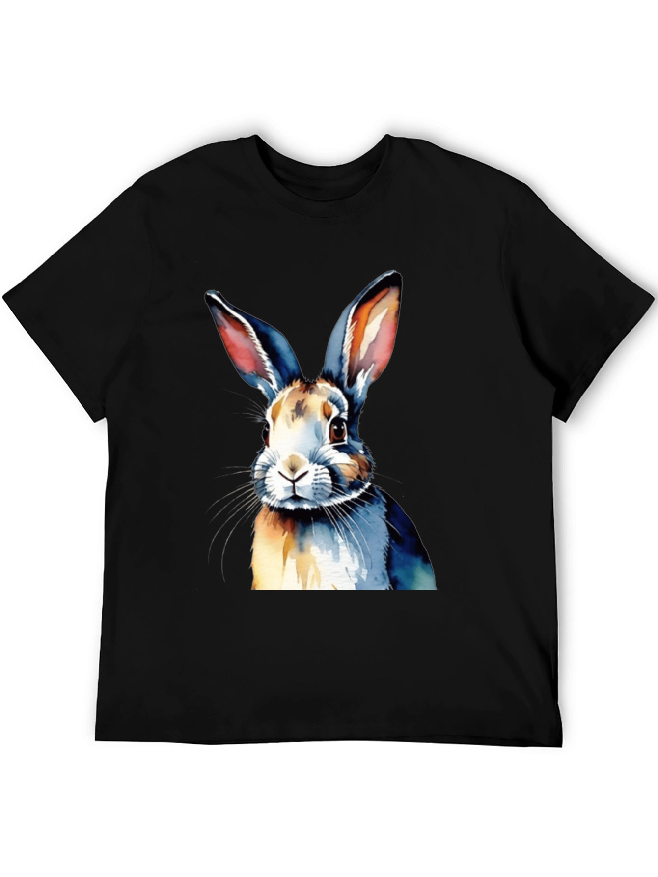 Black Watercolor Rabbit Graphic Tee view 5
