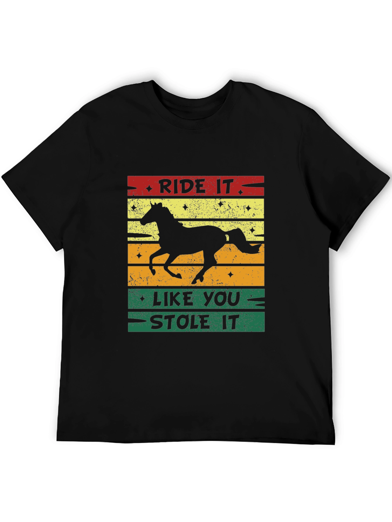 Black Ride It Like You Stole It Horse Graphic T-Shirt view 5