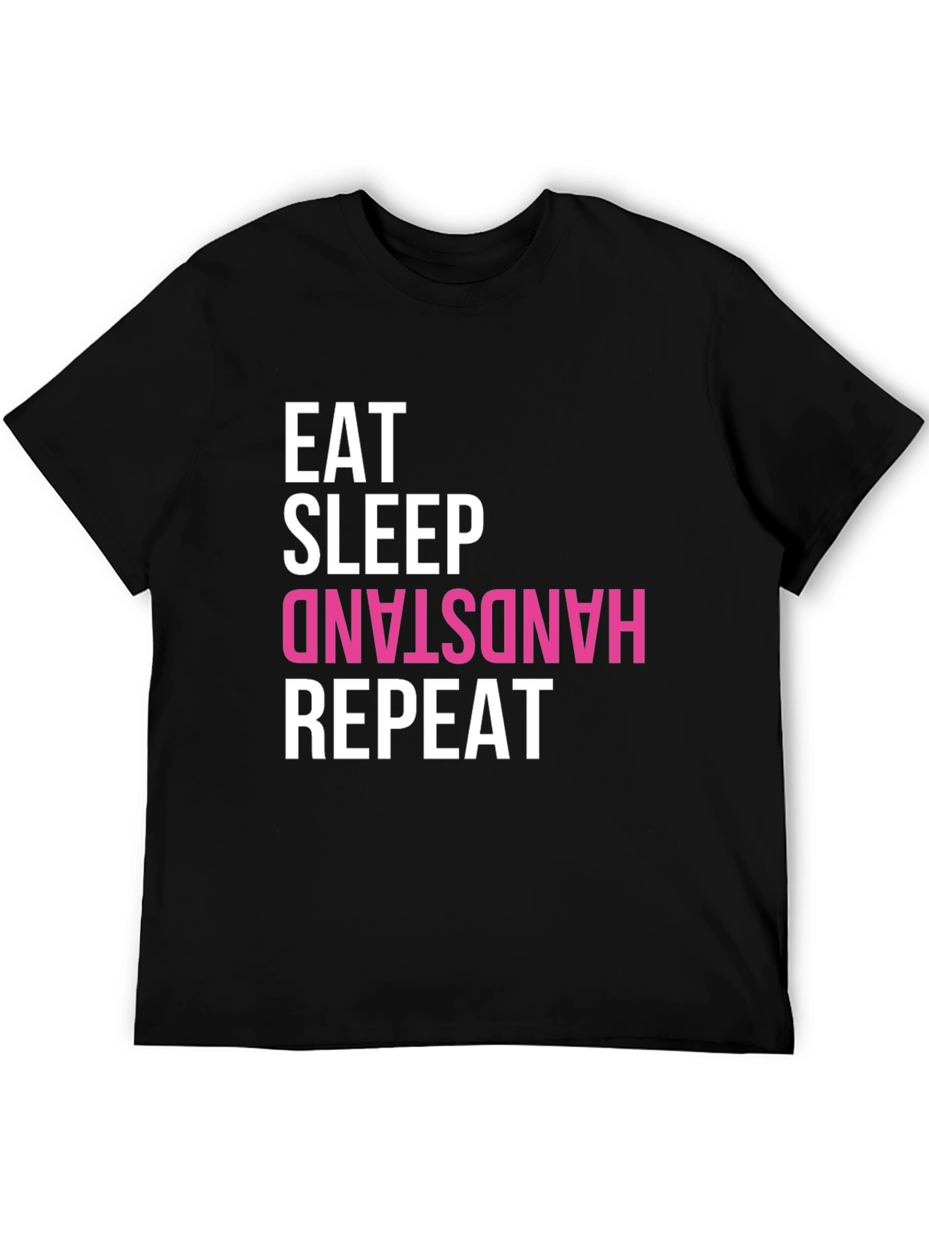 Black Eat Sleep Handstand Repeat T-Shirt - Gymnastics view 5