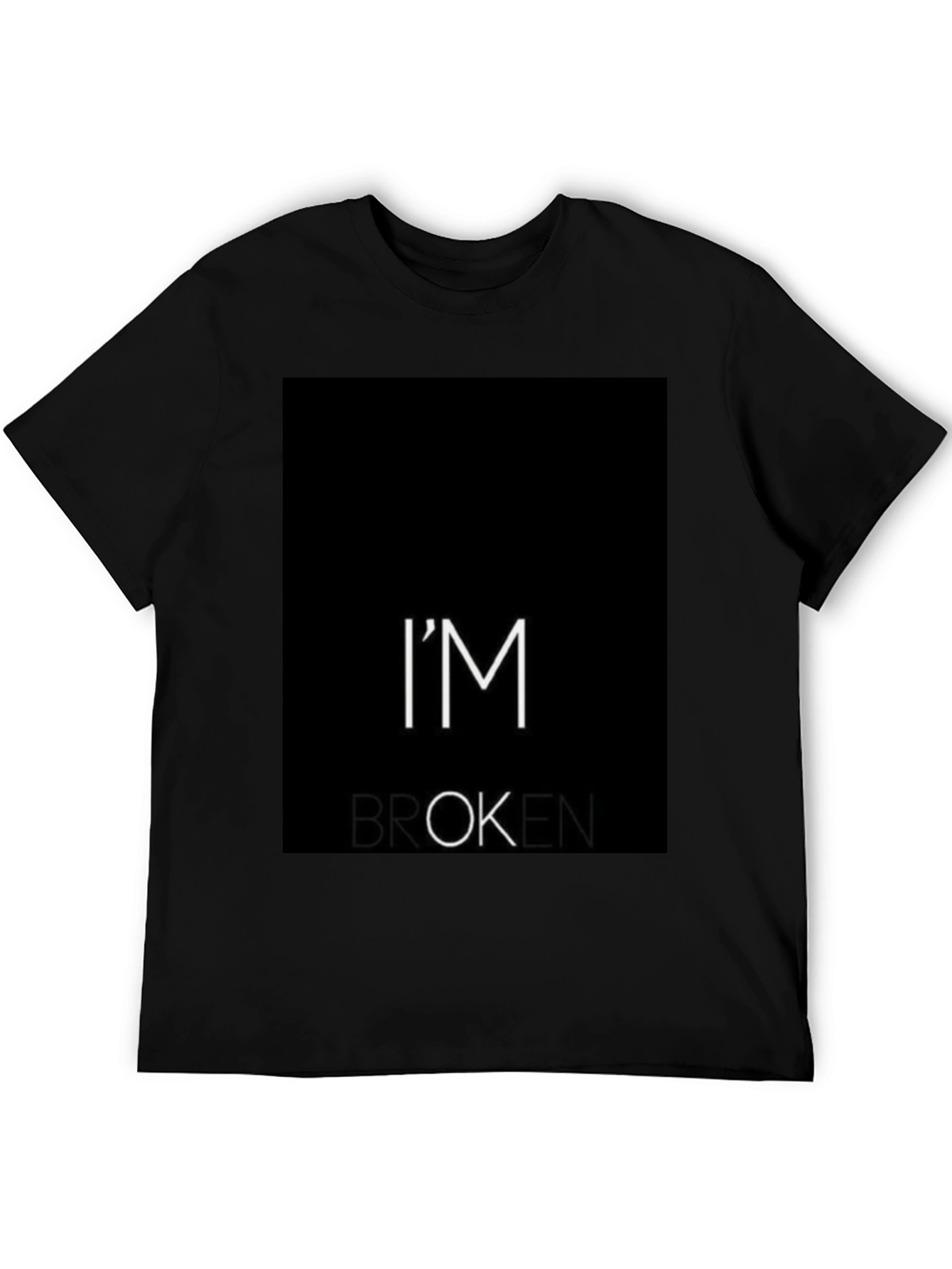 Black I'm Broken T-Shirt - Black Graphic Tee view 5