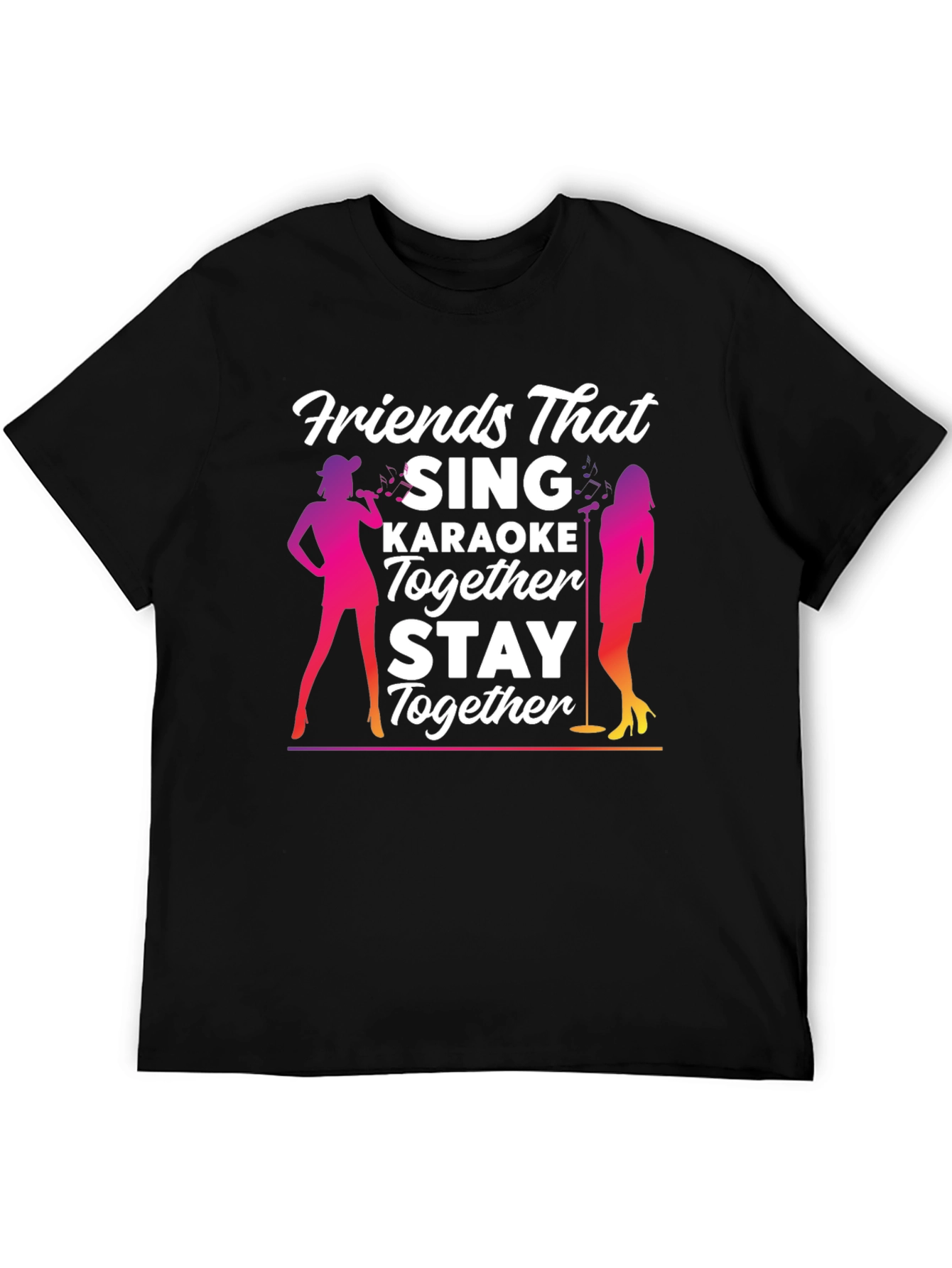 Black Friends Karaoke T-Shirt - Sing Together, Stay Together! view 5