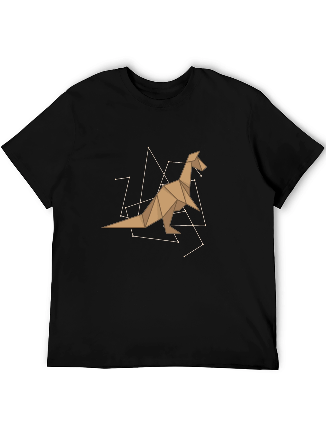 Black Origami Dinosaur Graphic Tee - Black view 5