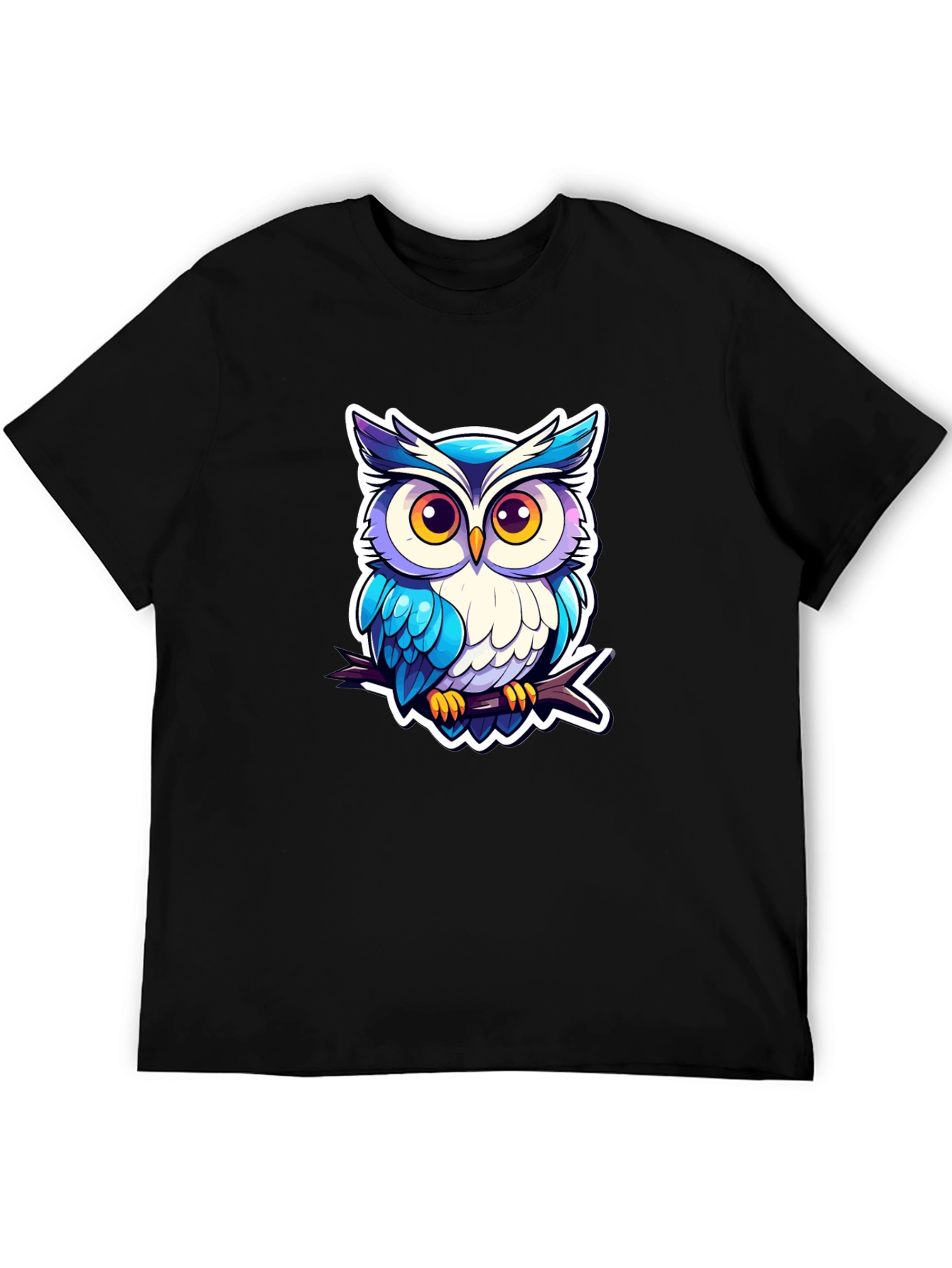 Black Cool Owl Graphic Tee - Unique Design! view 5