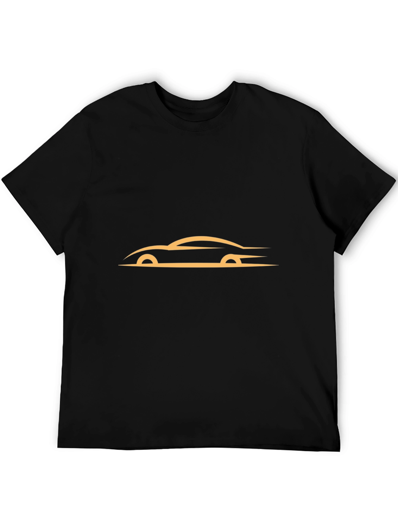 Black Sleek Black T-Shirt with Abstract Car Design view 5